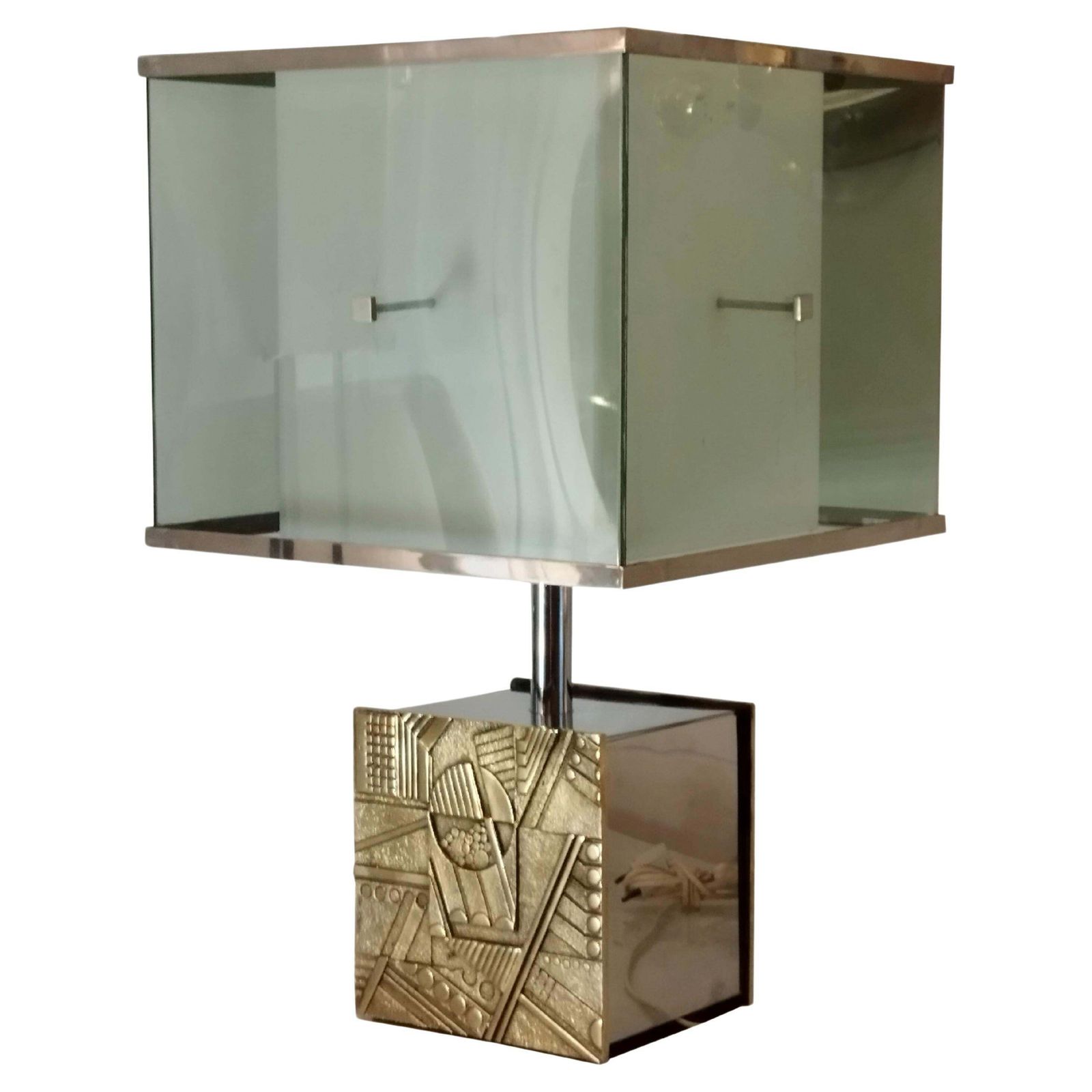 Luciano Frigerio Bronze Table Lamp, Italy 1970s