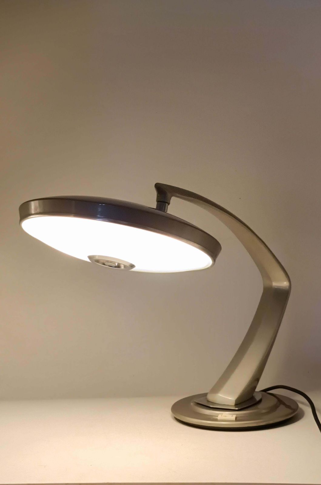 Luis Perez De La Oliva For Fase Table Lamp "Boomerang 2000," Spain 1970s photo vintage