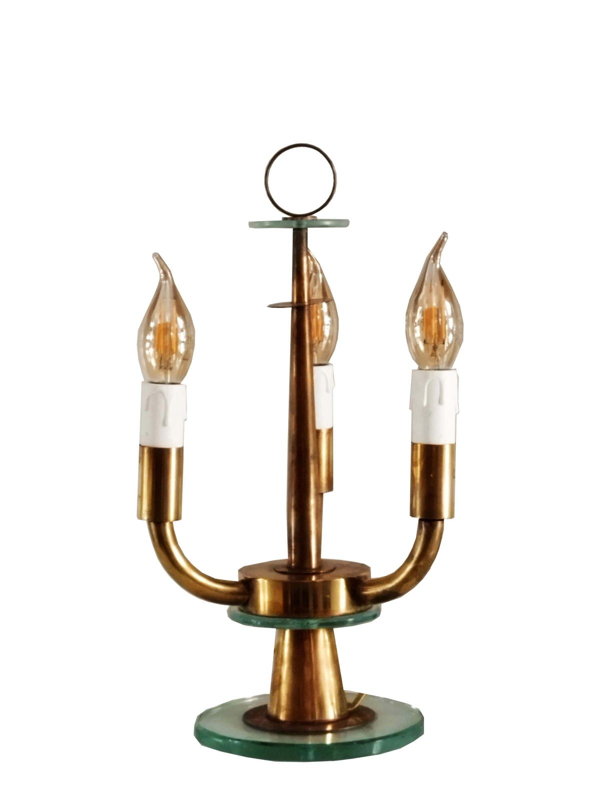 Pietro Chiesa Fontana Arte Style Brass Table Lamp, Italy, 1940s photo furniture