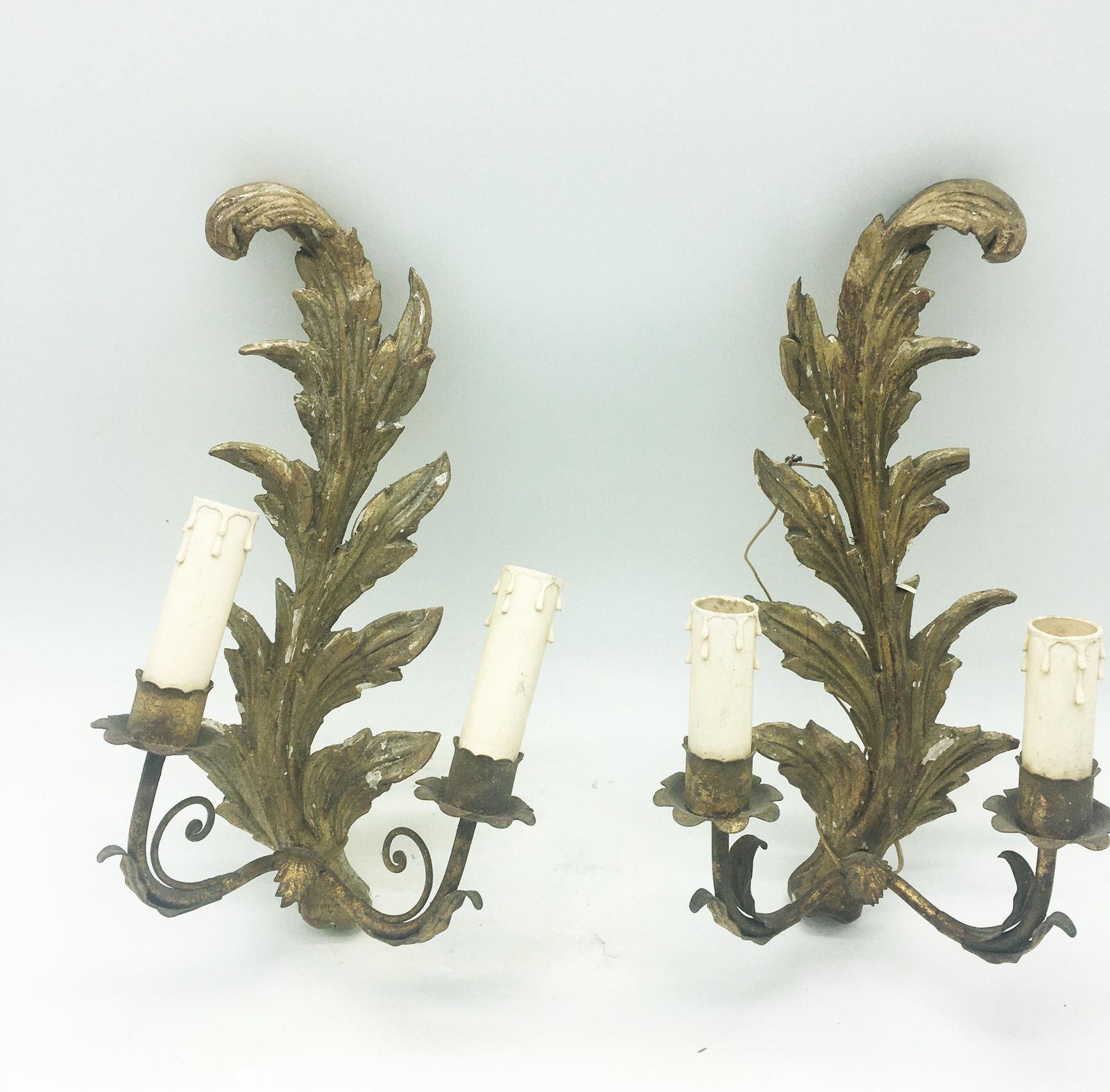 Exceptional Pair Of Italian Giltwood Wall Appliques photo for sale