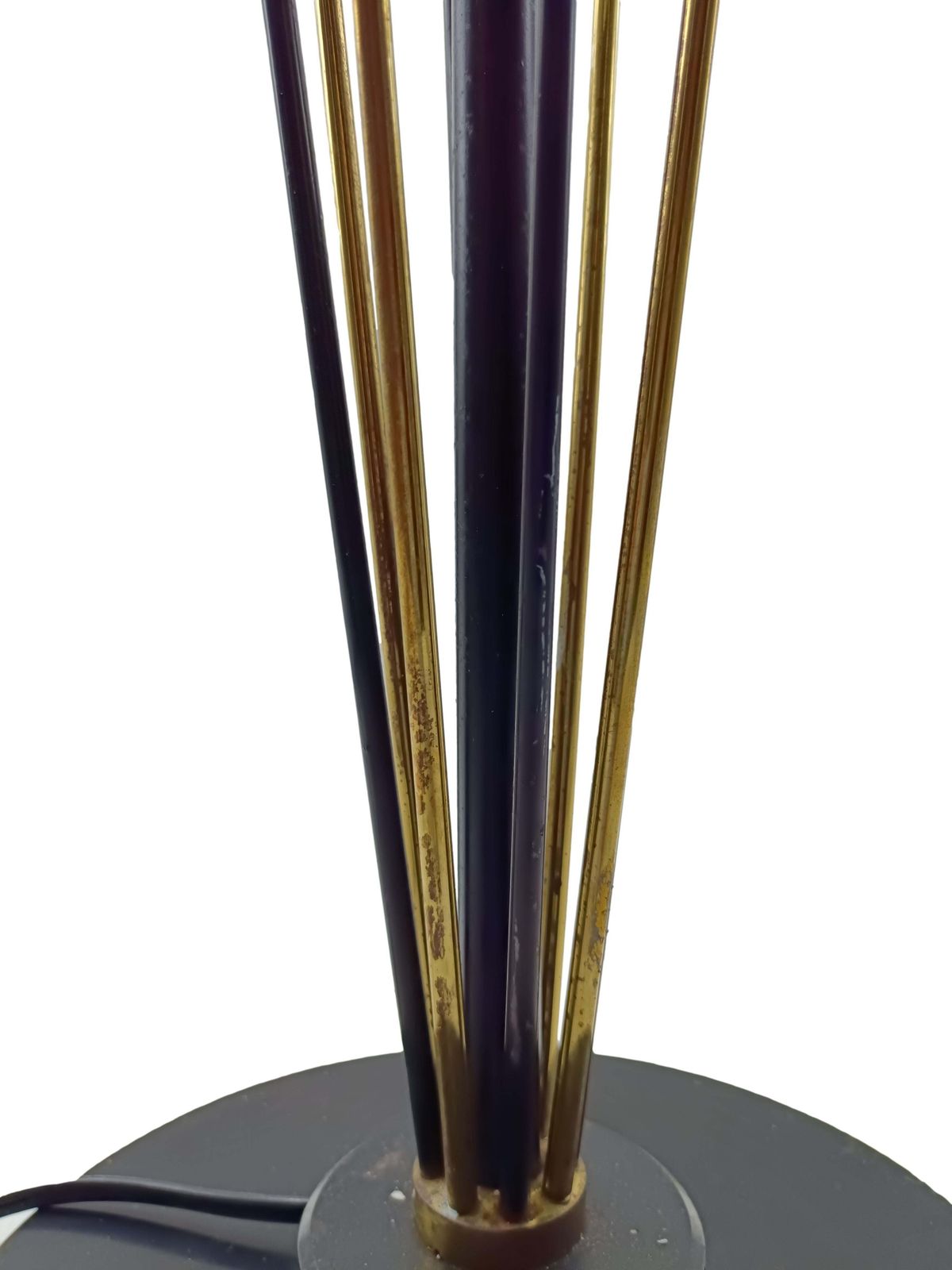 Oscar Torlasco Attrib. Brass And Painted Metal Table Lamp, Italy 1960s photo Lighting