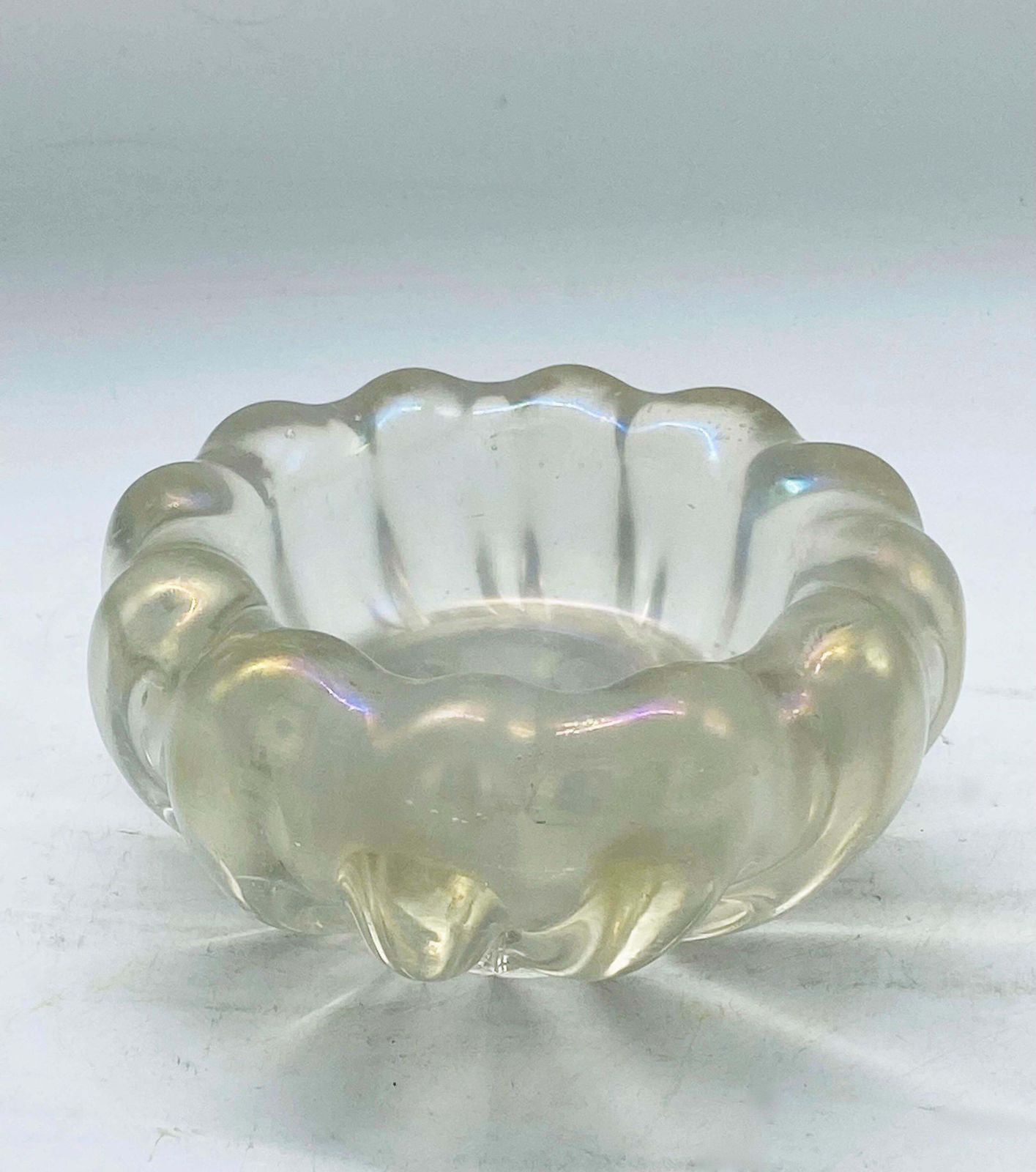 Ercole Barovier For Barovier & Toso Iridescent Glass Bowl, Italy 1948 photo furniture