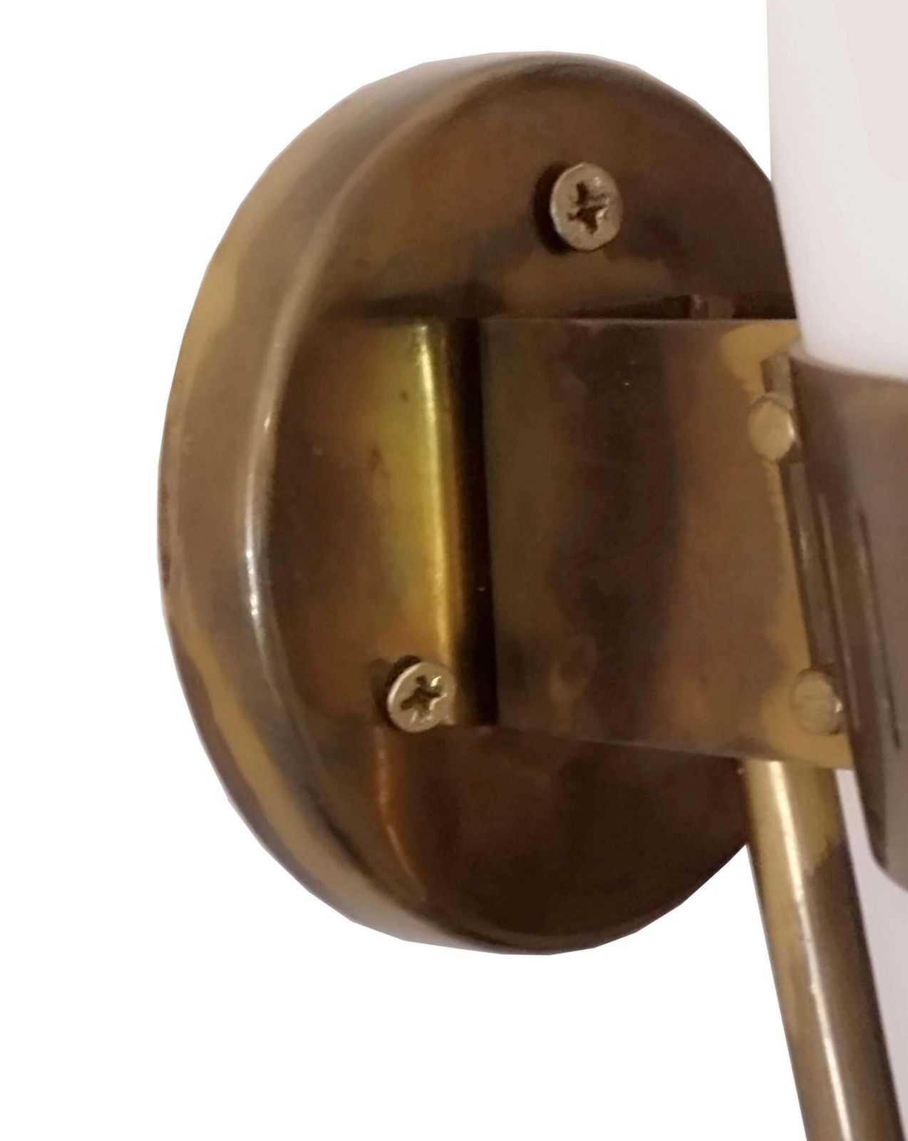 Stilnovo Model.2078 Brass And Glass Wall Lamp, Italy 1950s photo Lighting