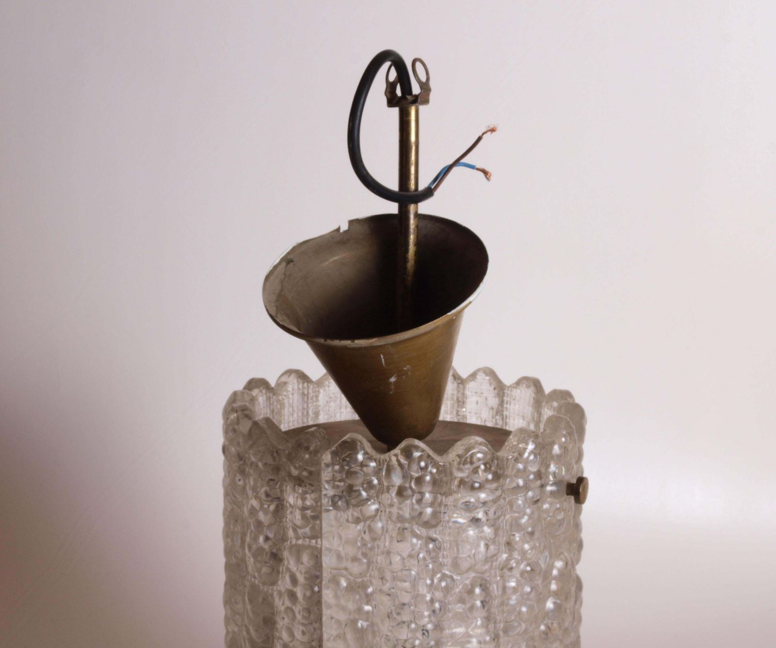 Messing & Glazen Hanglamp Van Carl Fagerlund Voor Orrefors, Jaren 1960 photo 584.0