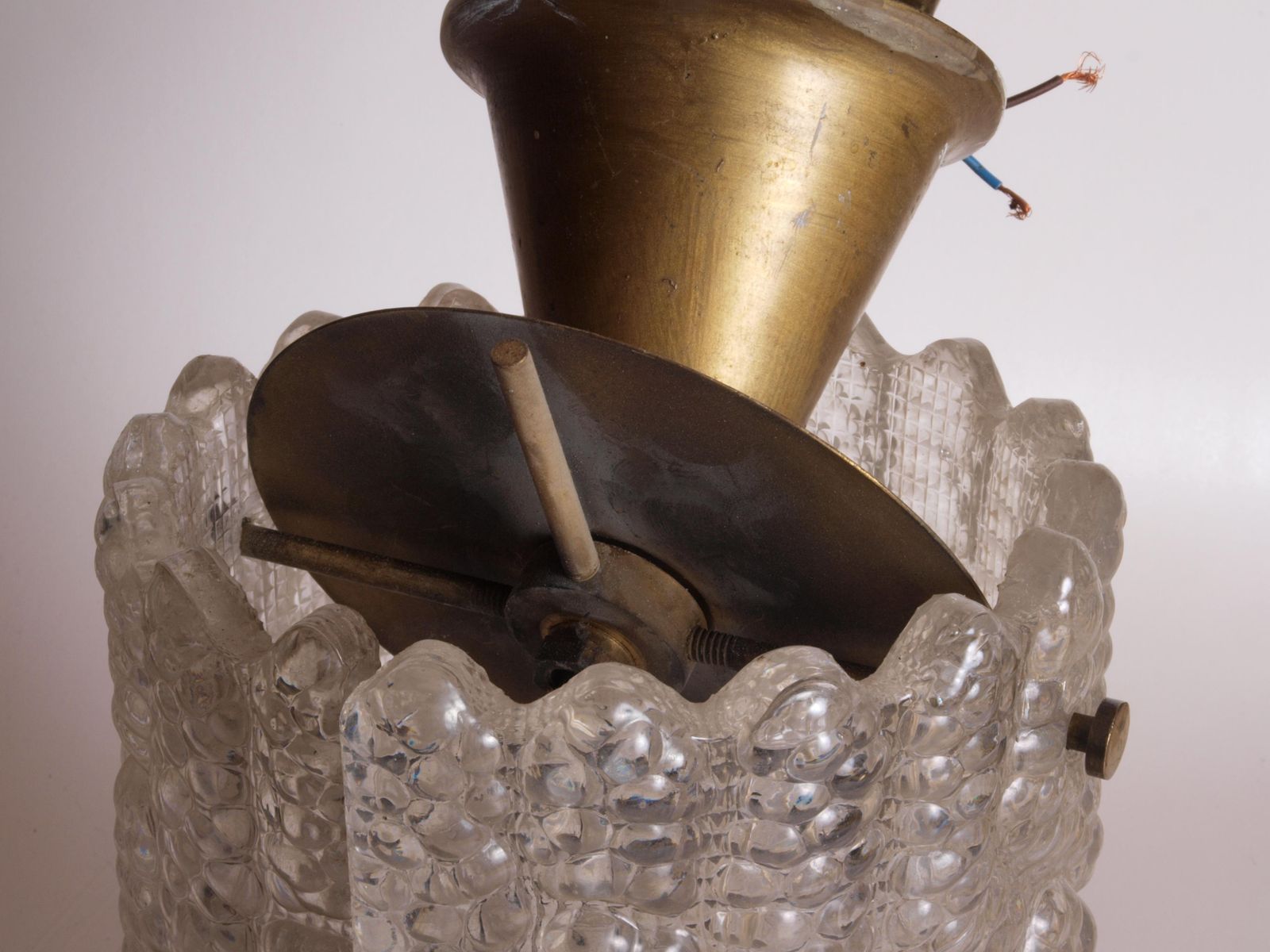 Messing & Glazen Hanglamp Van Carl Fagerlund Voor Orrefors, Jaren 1960 photo vinterior
