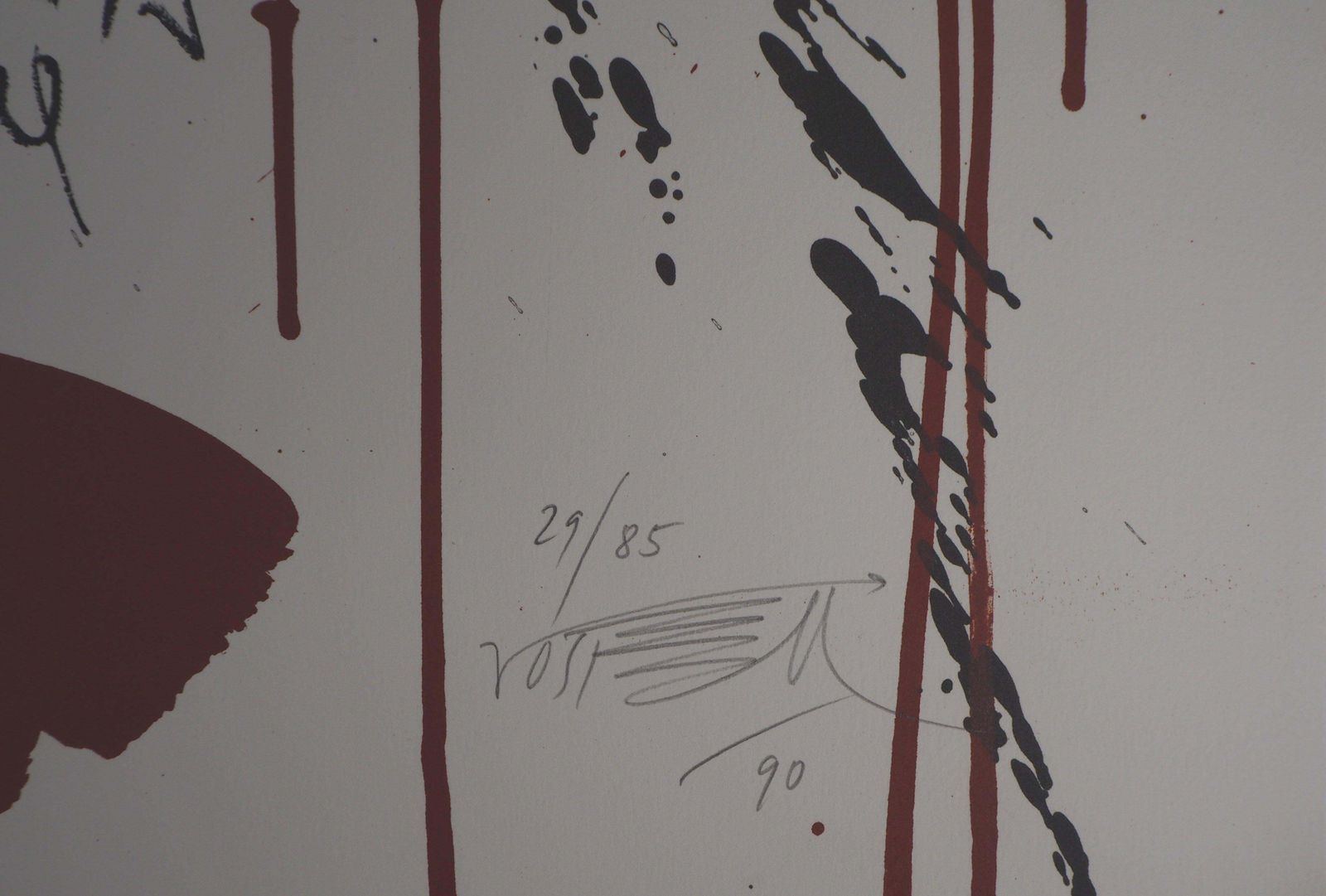 Wolf Vostellthe Scream,  The Crowd   Original Handsigned Lithograph   Ltd 85 Cop (Fluxus)1990 photo for sale