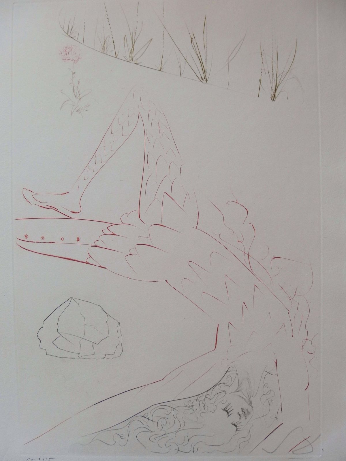Tristan Blessé ("Tristan Wounded"), Original Etching, Handsigned1970 photo furniture