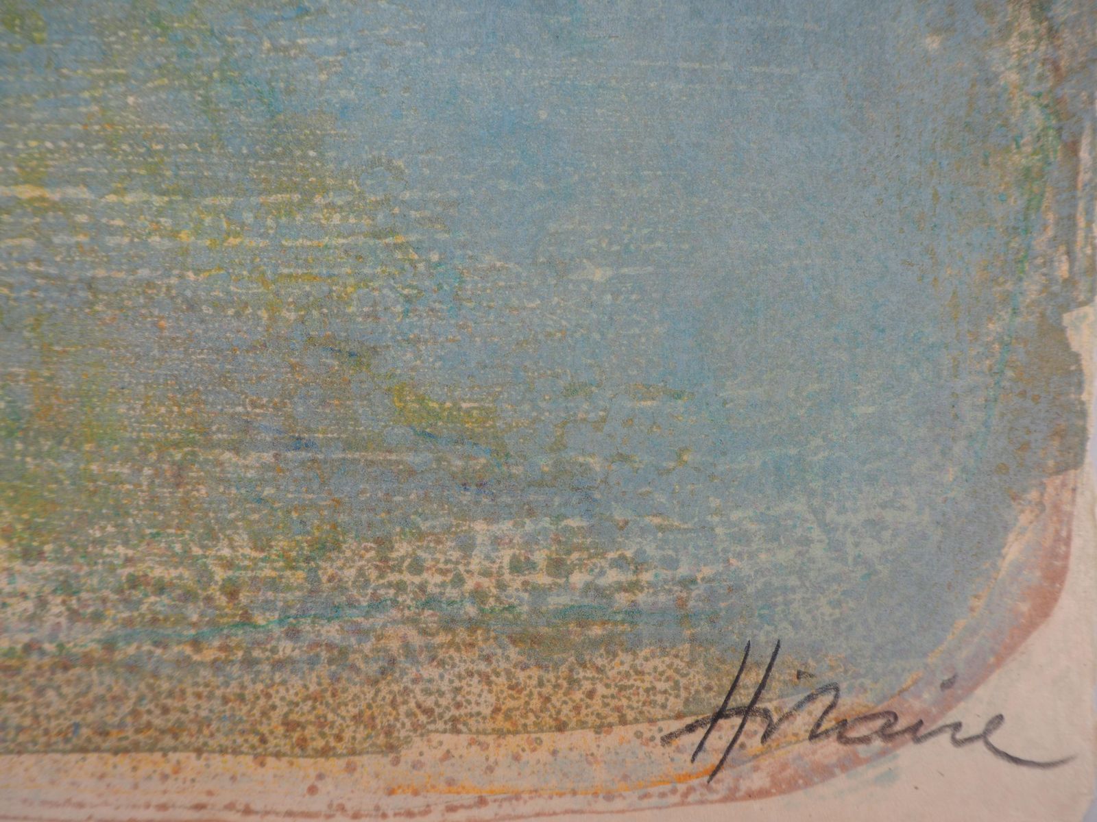 Camille Hilairerivers In France : Sunset On The Lake   Original Handsigned Lithograph1975 photo furniture
