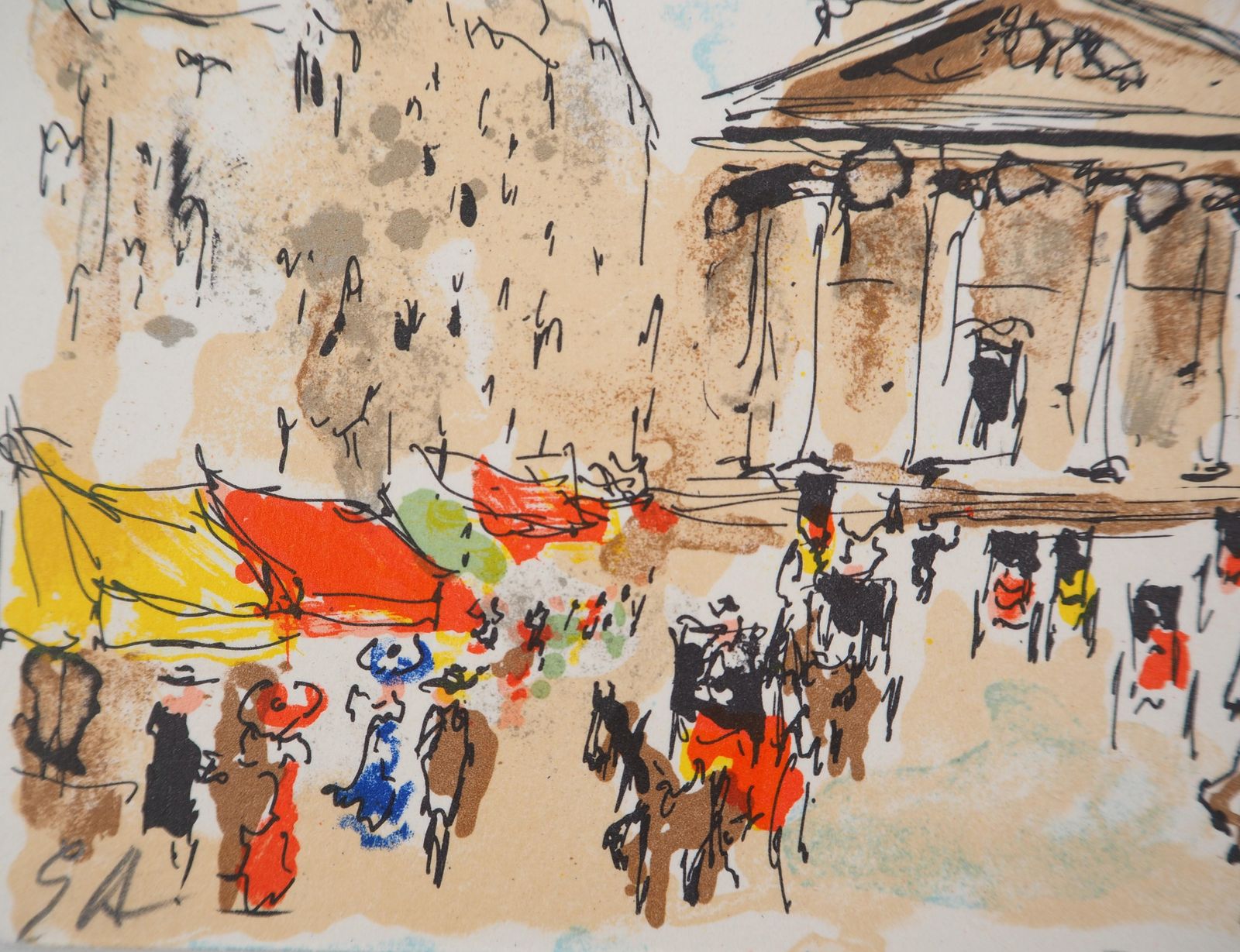 Urbain Huchetparis : Quartier Latin & Pantheon   Original Lithograph Handsigned And Numbered1980 photo Art