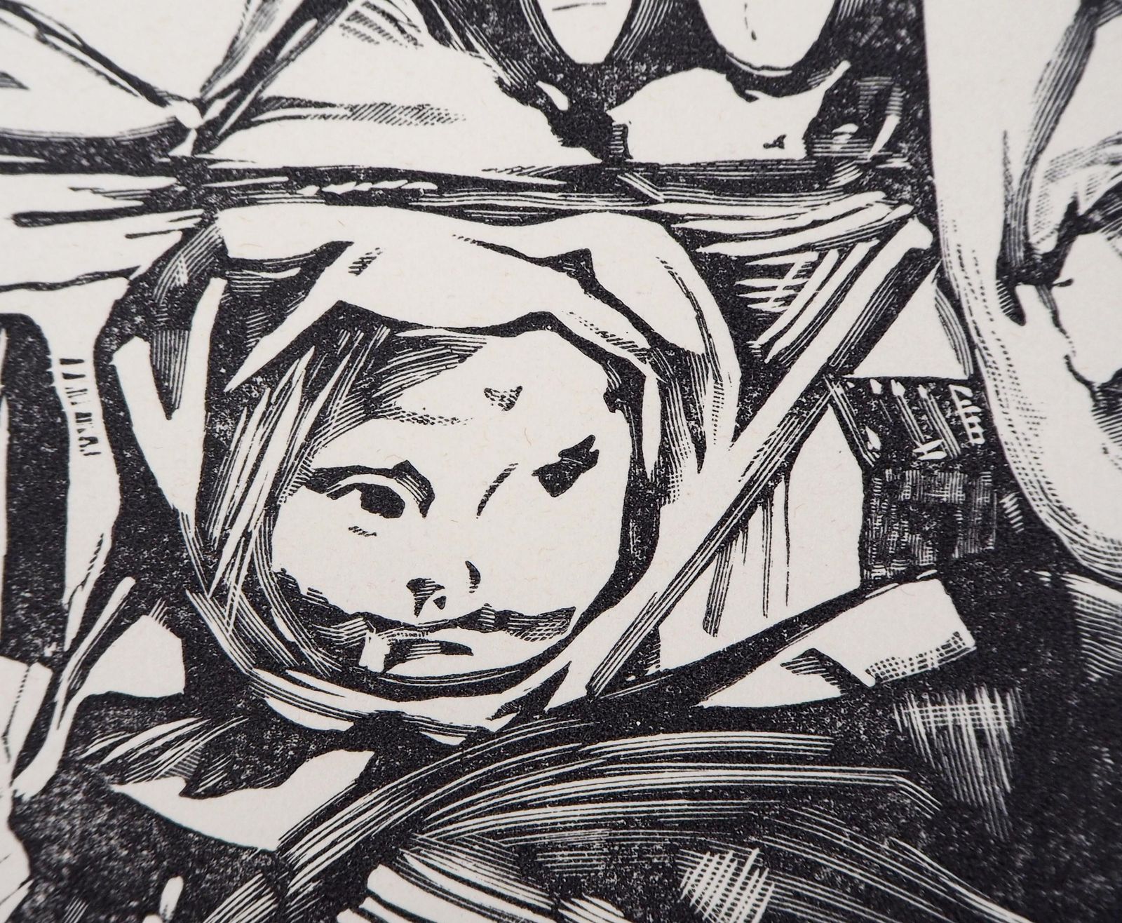 Leonard Tsuguharu Foujitaself Portrait With Children   Original Woodcut (Buisson #60.109)1960 photo vinterior