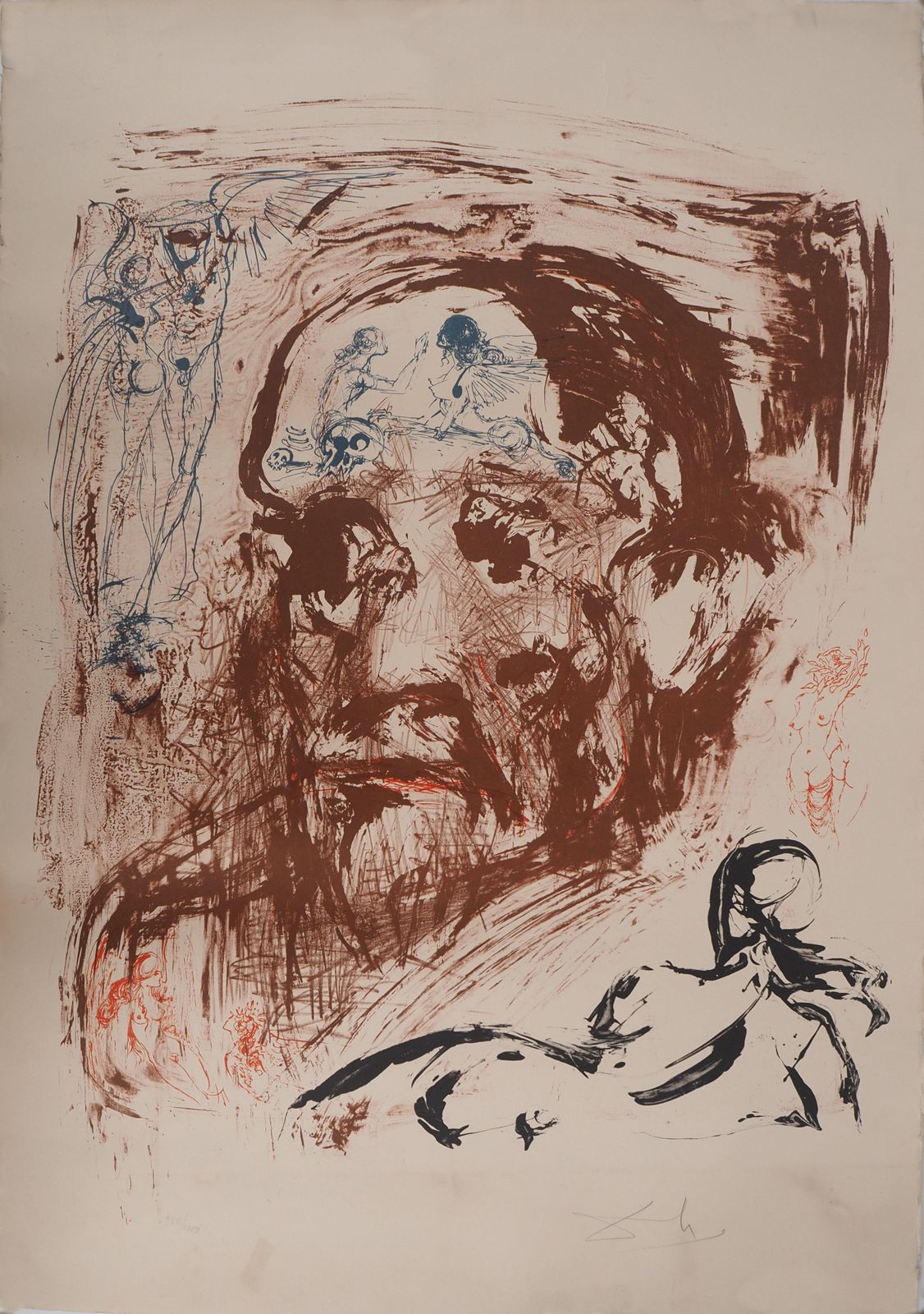 Salvador Dalí­Psychoanalysis : Tribute To Freud   Original Handsigned Lithograph (Field #72 3)1972