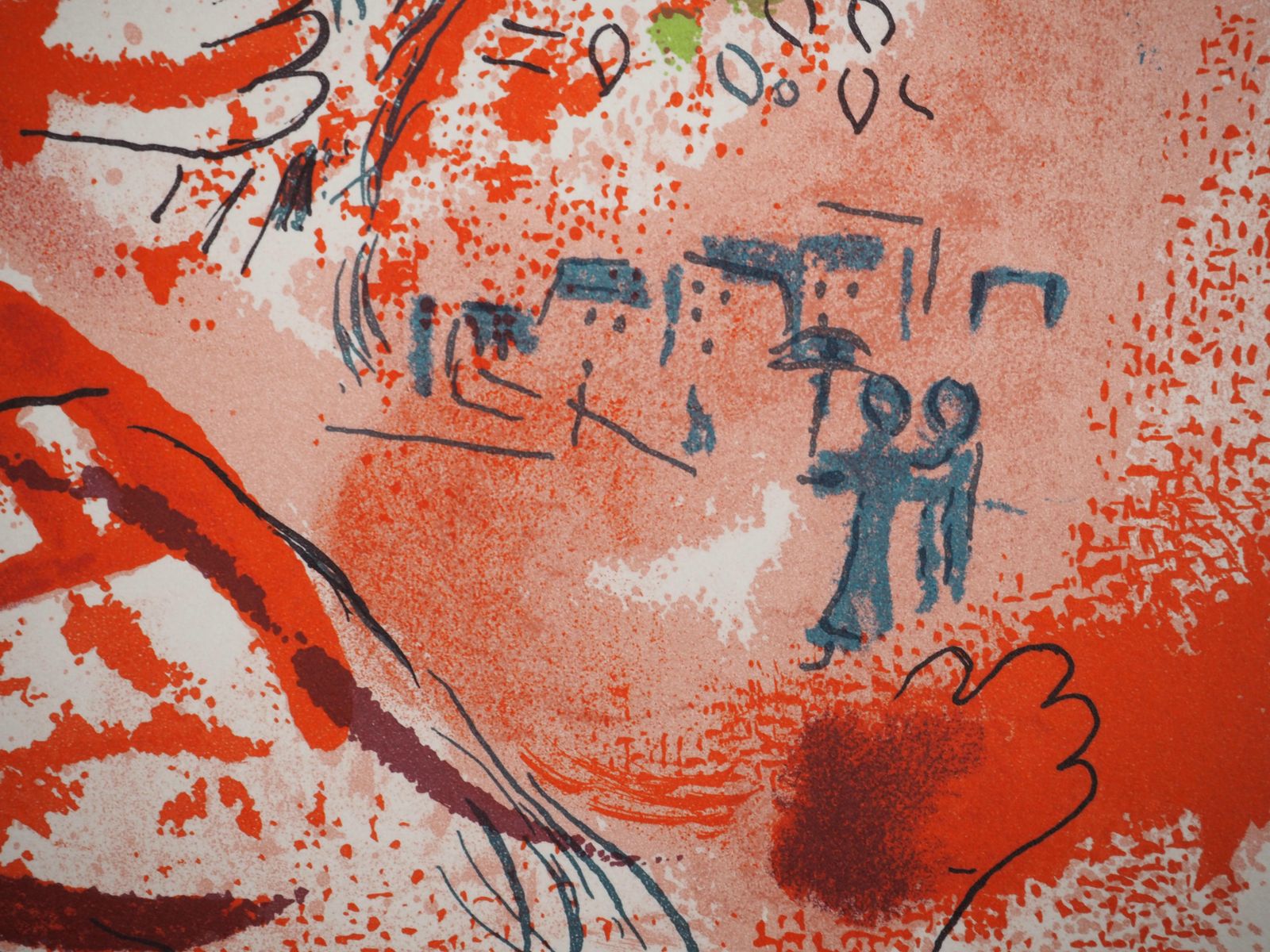 Marc Chagalllovers Of The Champs De Mars   Original Lithograph (Mourlot)1965 photo Art