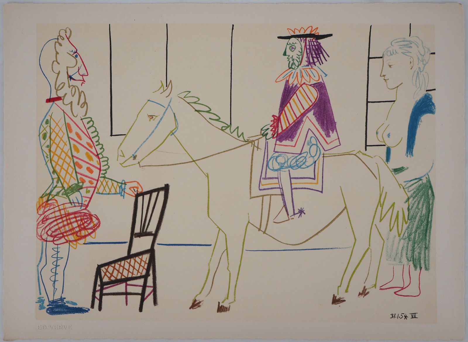 (After) Pablo Picassothe Parade   Lithograph On Wove Paper   Verve, Mourlot 1954 photo furniture