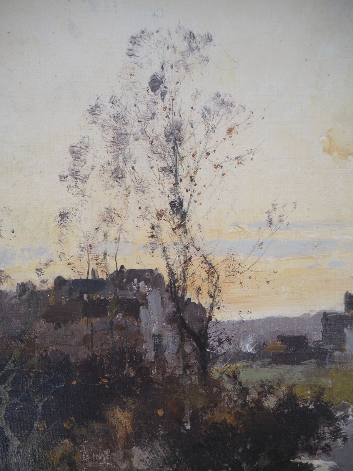 Eugene Galien Lalouenormandy, Arriving Near The Old Farm   Original Painting On Canvas   Signed photo vintage