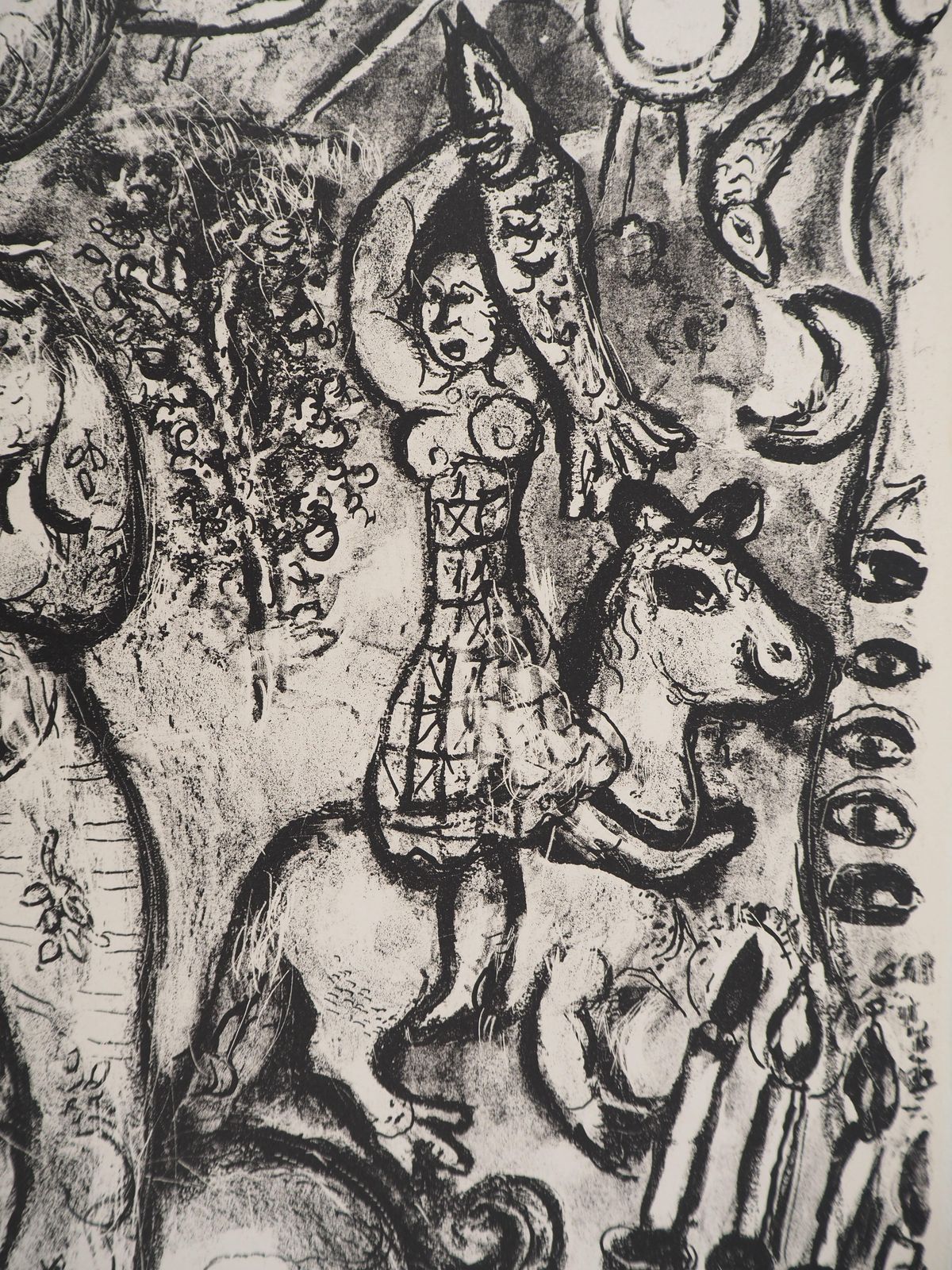 Marc Chagallthe Circus : Acrobats, Rooster And Horses   Original Lithograph (Mourlot #508)1967 photo Art