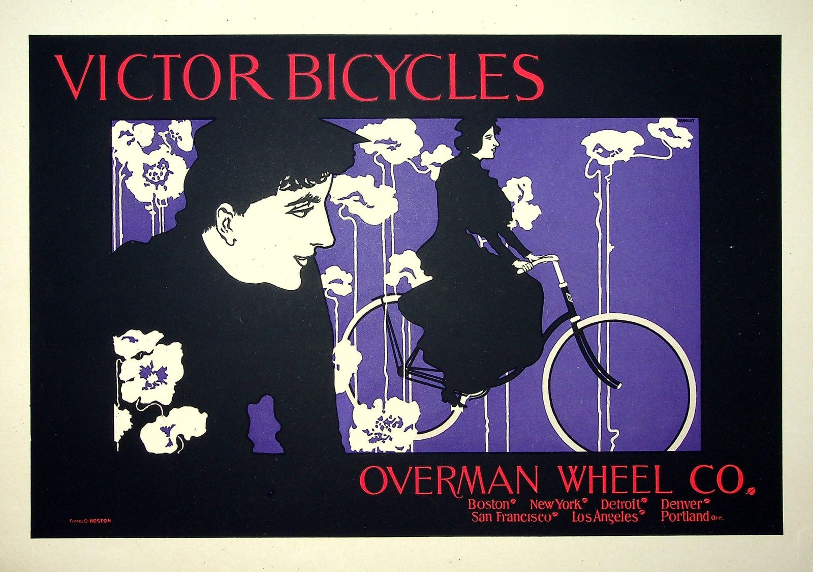 William H. Bradley Woman On Her Bicycle   Original Lithograph (Les Maîtres De L'affiche), 18991899 photo furniture
