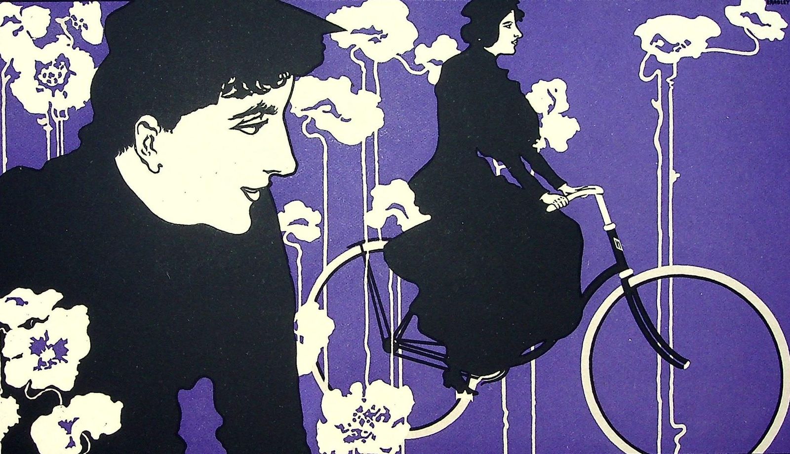 William H. Bradley Woman On Her Bicycle   Original Lithograph (Les Maîtres De L'affiche), 18991899 photo 467.0
