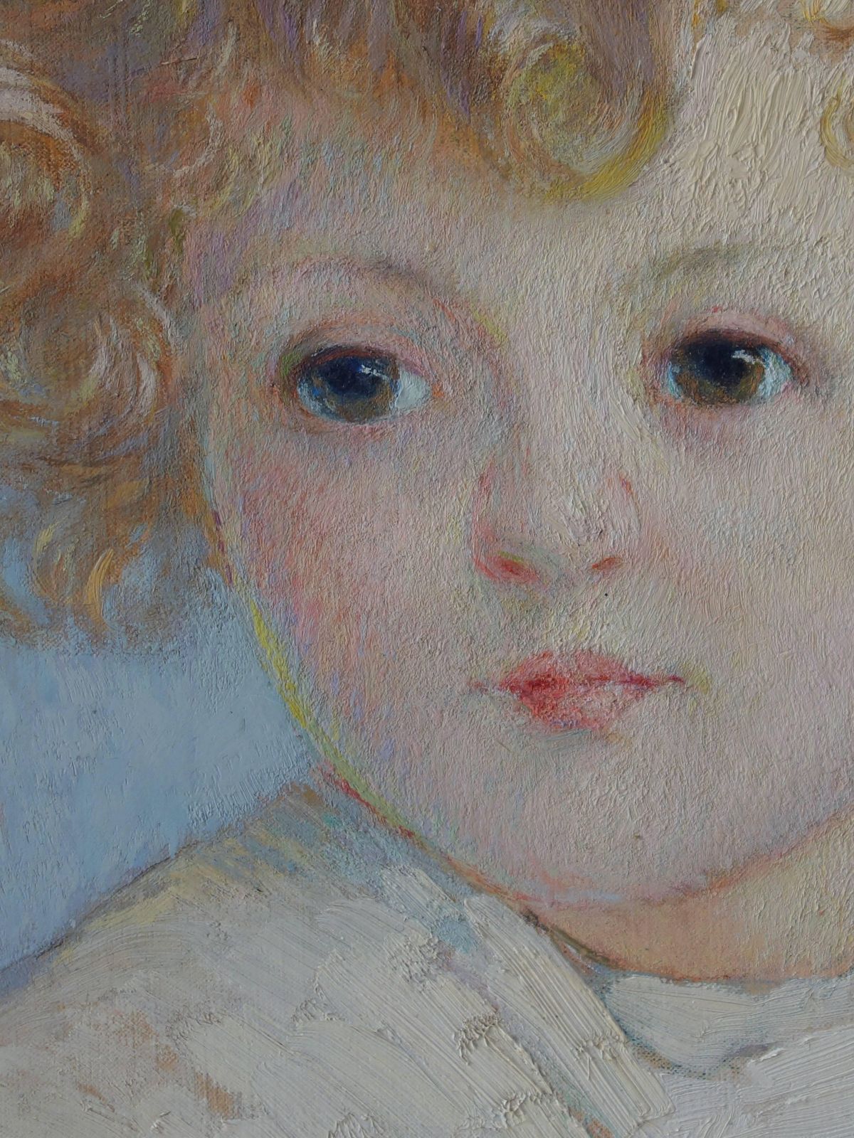 Gustave Poetzschblond Hair Boy   Original Signed Oil On Canvas   19341934 photo vinterior