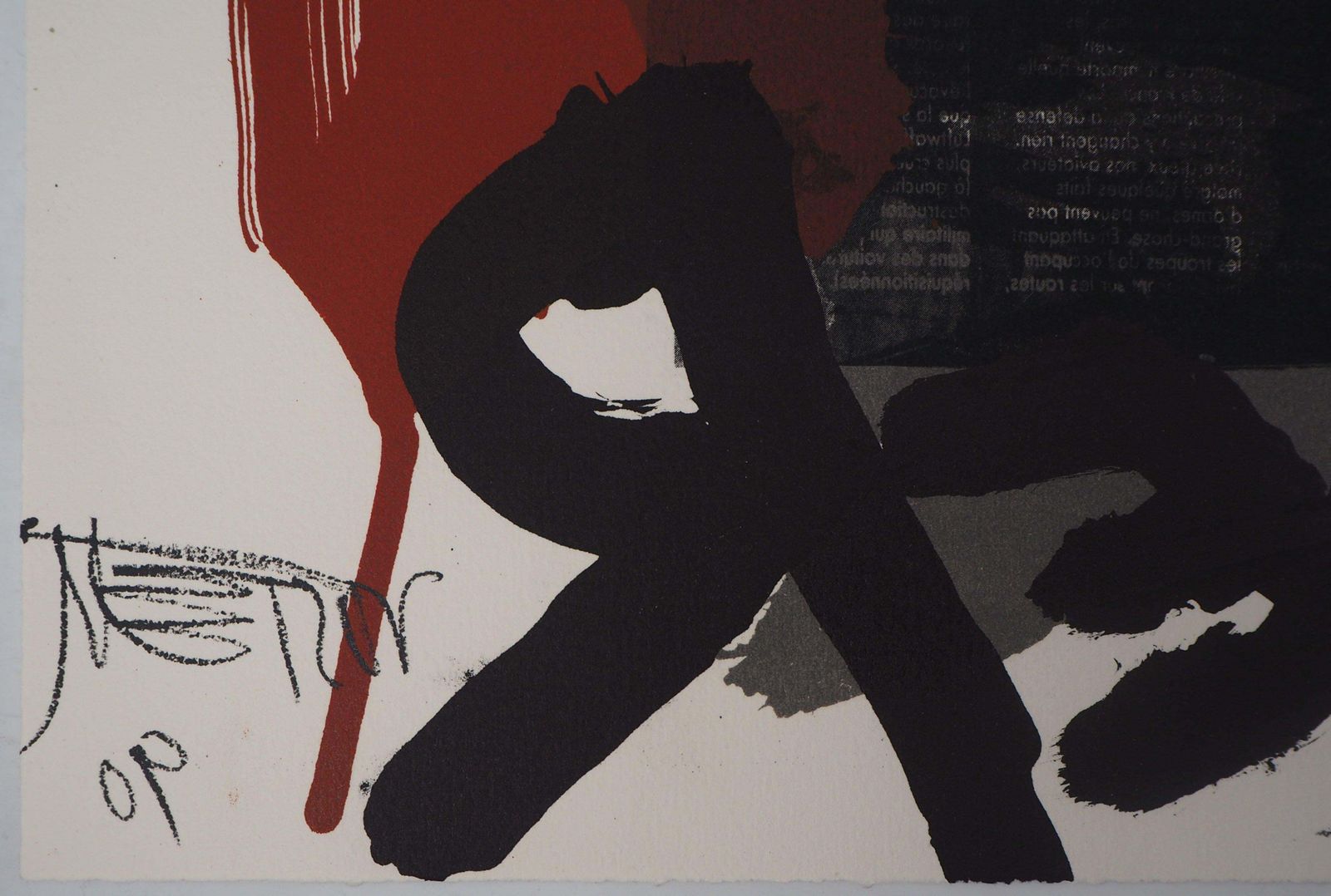 Wolf Vostellthe Scream,  Night Attack   Original Handsigned Lithograph   Ltd 85 Cop (Fluxus)1990 photo Art