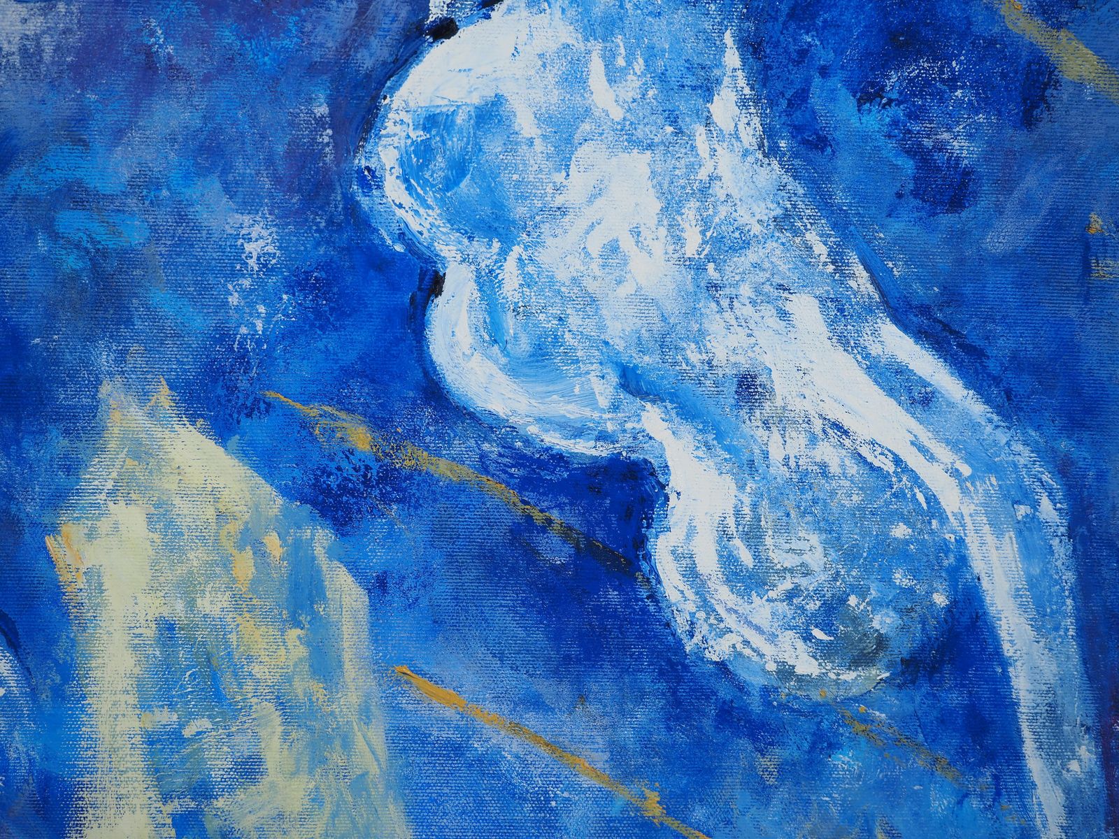 Zdeňka Marschalováthe Blue Swimmers   Original Oil On Canvas, Signed2022 photo Art