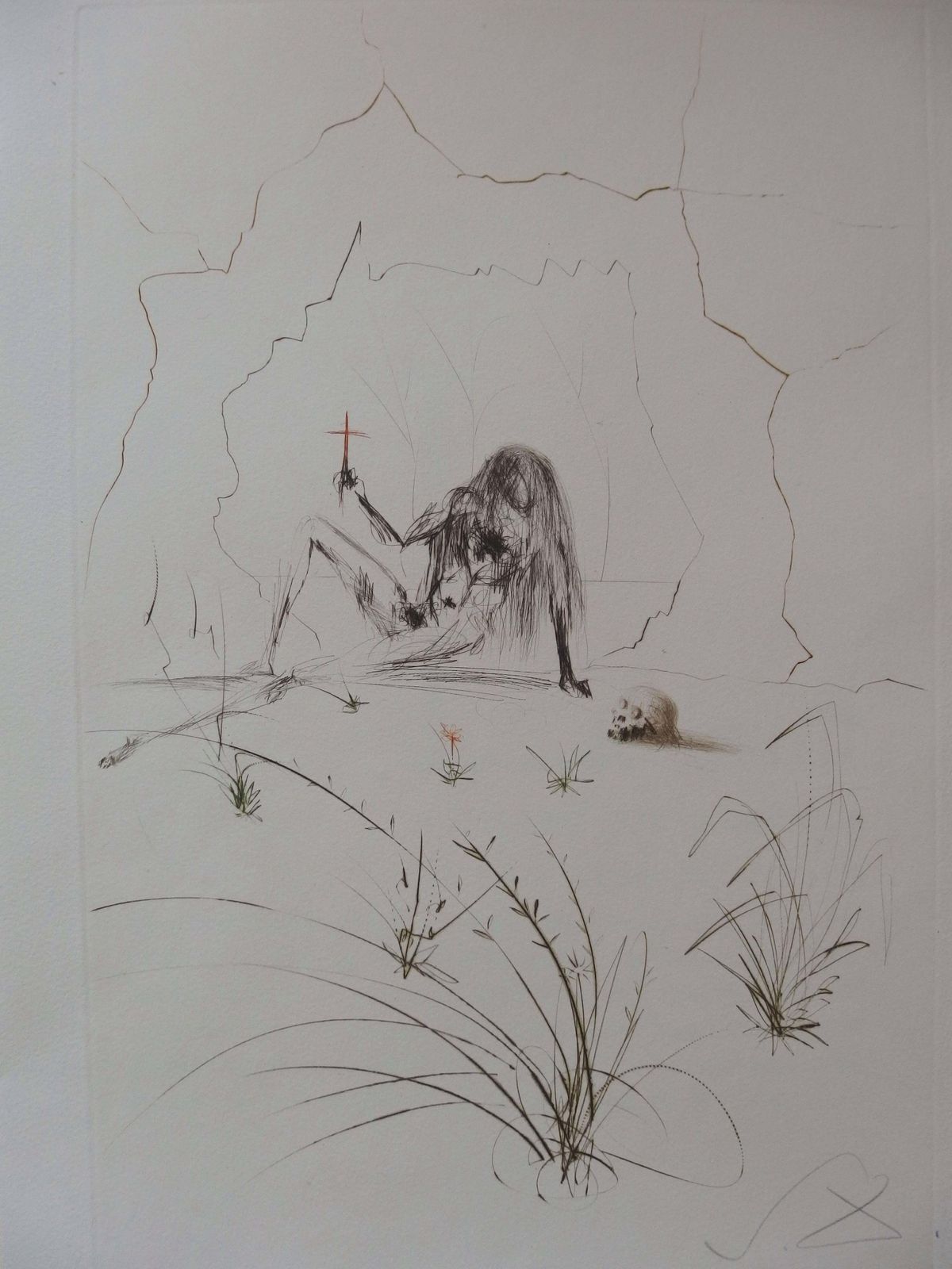 Frère Orgin, L'hermite ("Brother Orgin, The Hermit"), Etching, Handsigned1970 photo for sale
