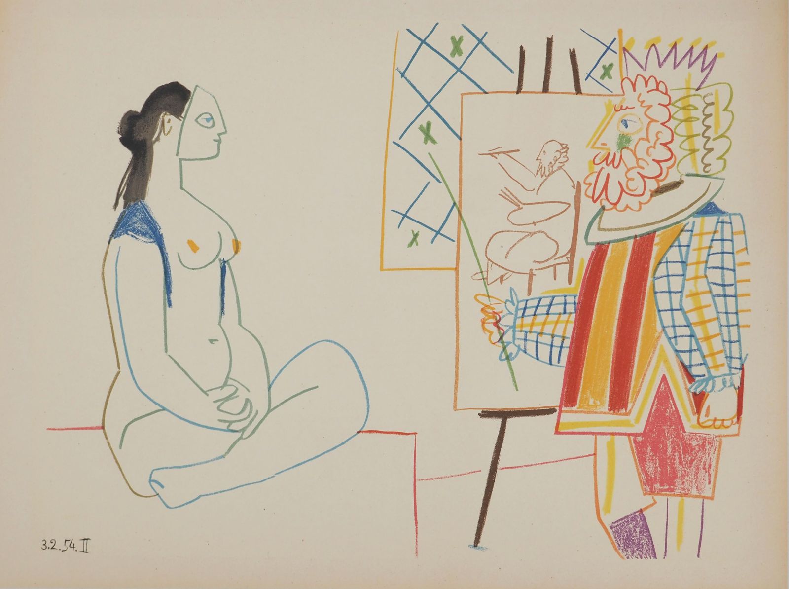 Pablo Picassocomédie Humaine : The King's Muse   Lithograph (Mourlot)1954