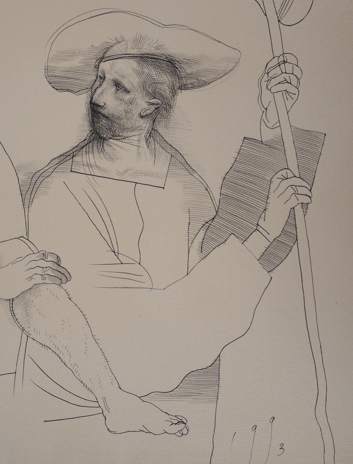 Miguel Condelovers And Pilgrim   Original Ink Drawing, Handsigned1993 photo 1190.0