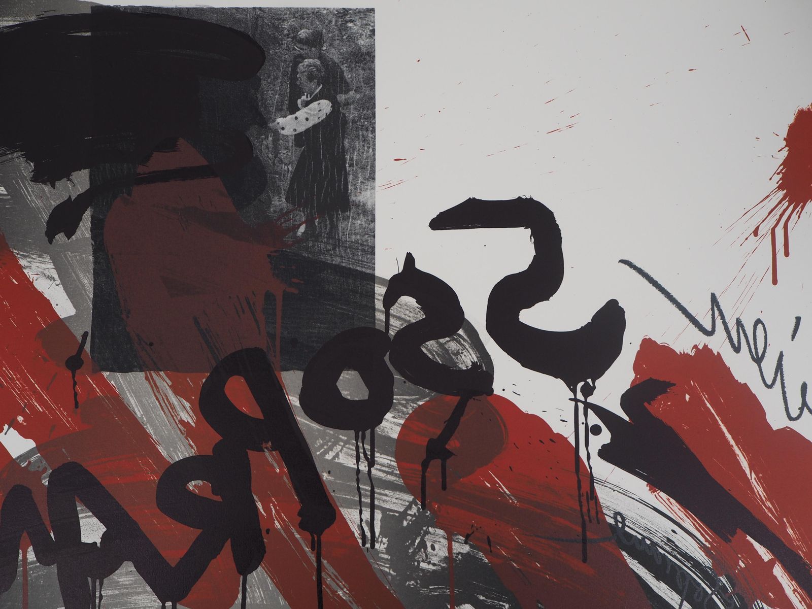 Wolf Vostellthe Scream,  The Soprano   Original Handsigned Lithograph   Ltd 85 Cop (Fluxus)1990 photo vinterior