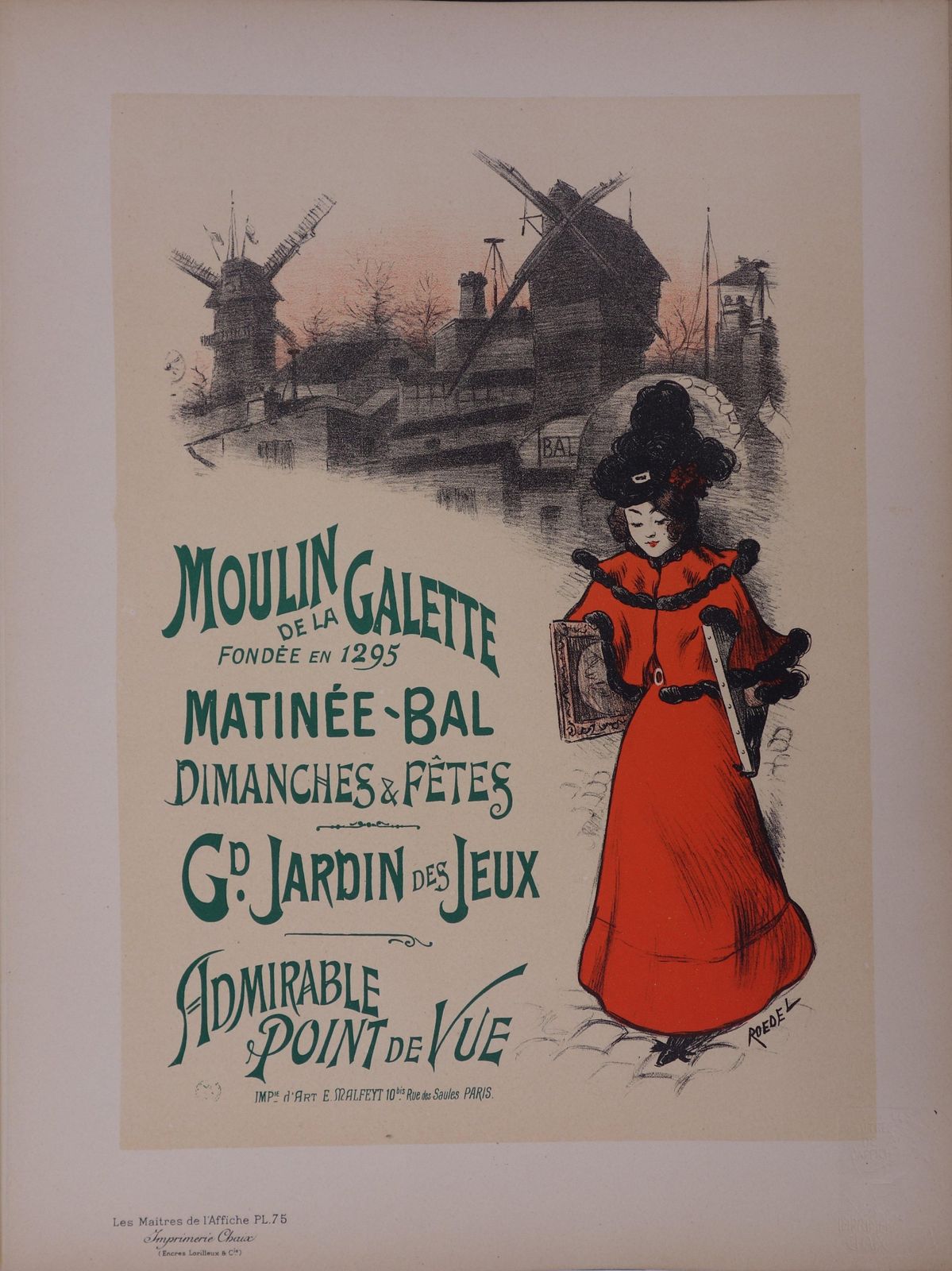 Auguste Roedelmontmartre : Moulin De La Galette   Lithograph (Les Maîtres De L'affiche), 18971897 photo furniture