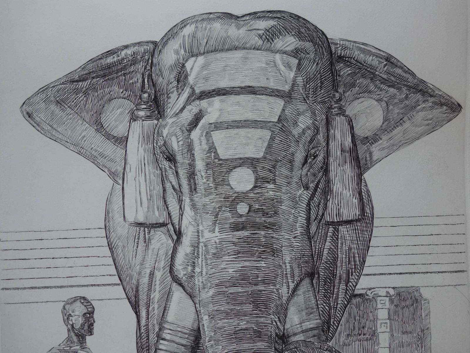 Paul Jouveelephant Of Siva Temple   Original Etching photo buy