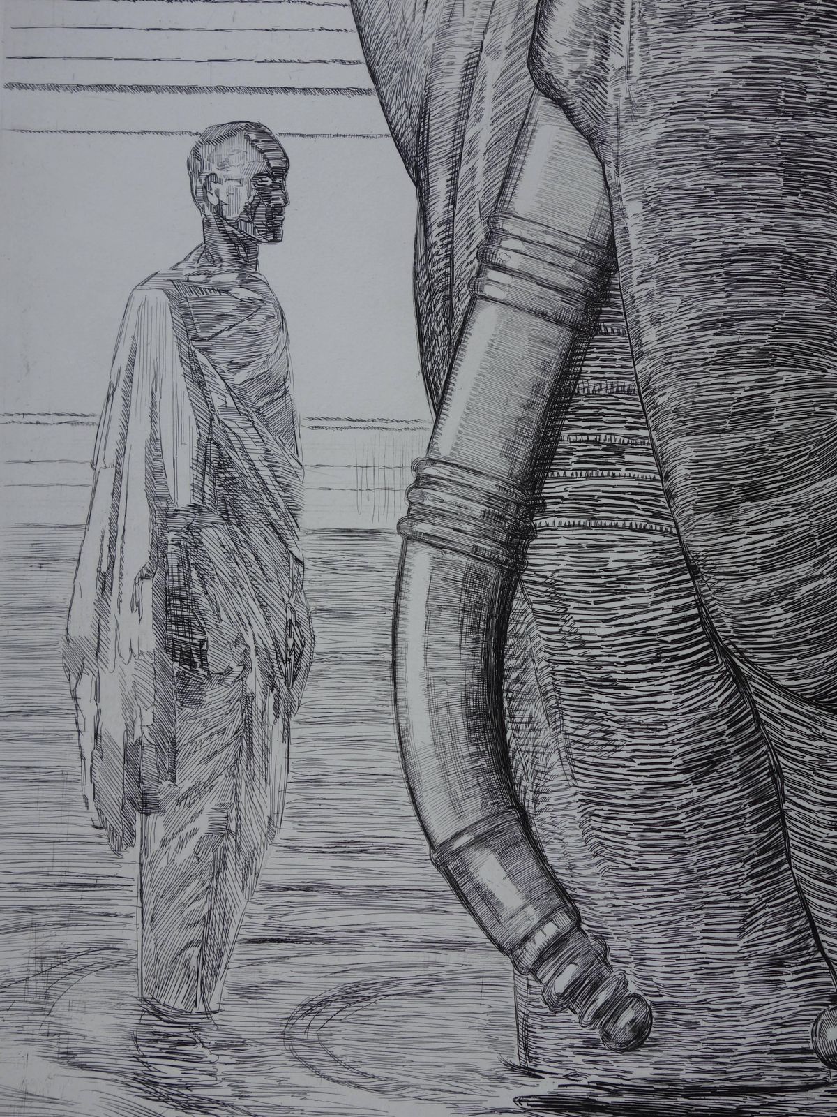 Paul Jouveelephant Of Siva Temple   Original Etching photo vintage