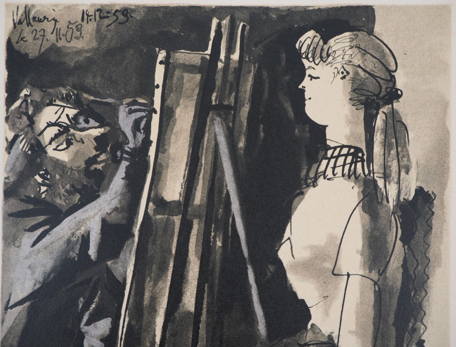 Painter With His Model   Litograph On Arches Vellum   Verve, Mourlot 1954 photo Art