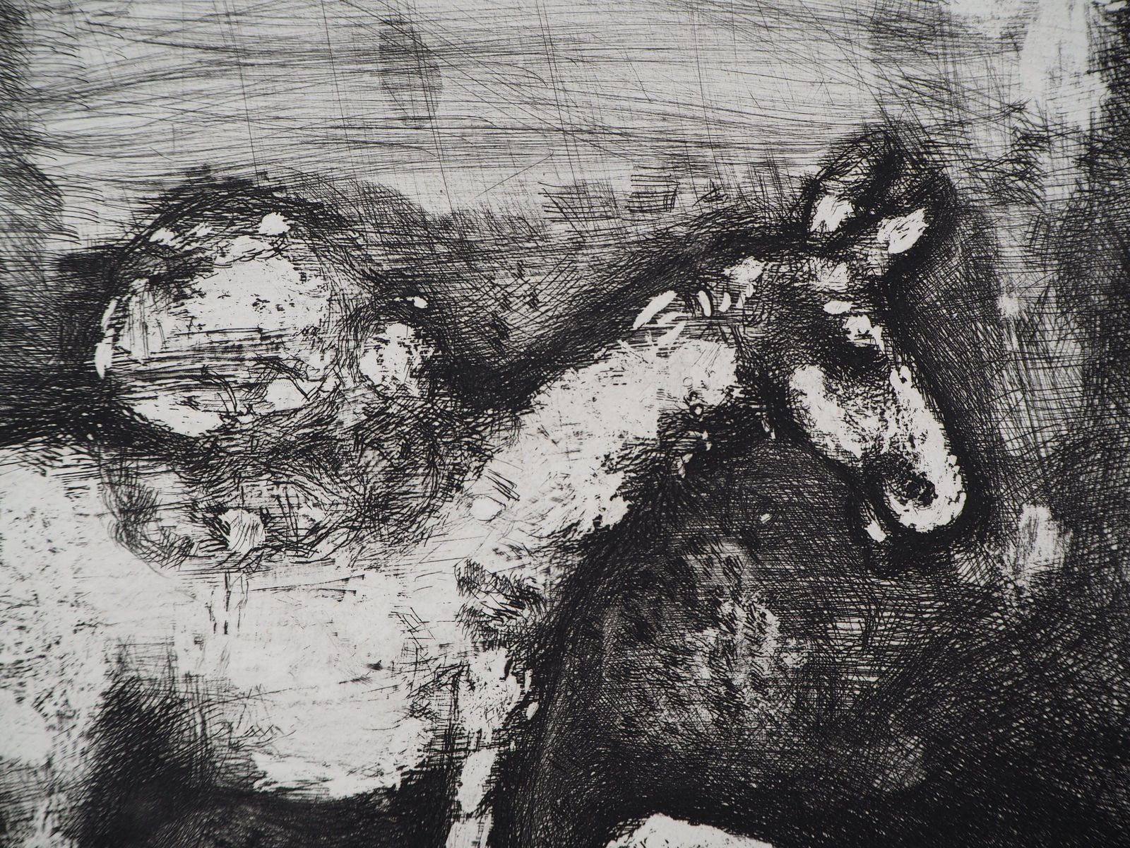 Marc Chagallthe Two Mules   Original Etching   Ref. Sorlier #1971952 photo Art