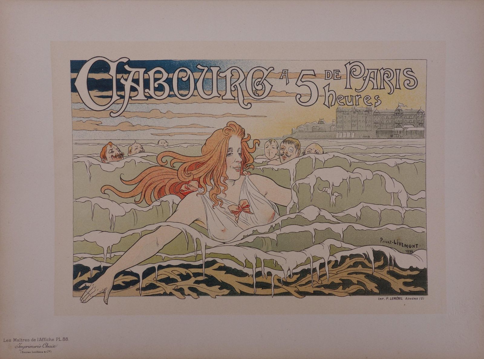Henri Privat Livemontnormandy, Cabourg   Lithograph (Les Maîtres De L'affiche), Imprimerie Chaix 18971897
