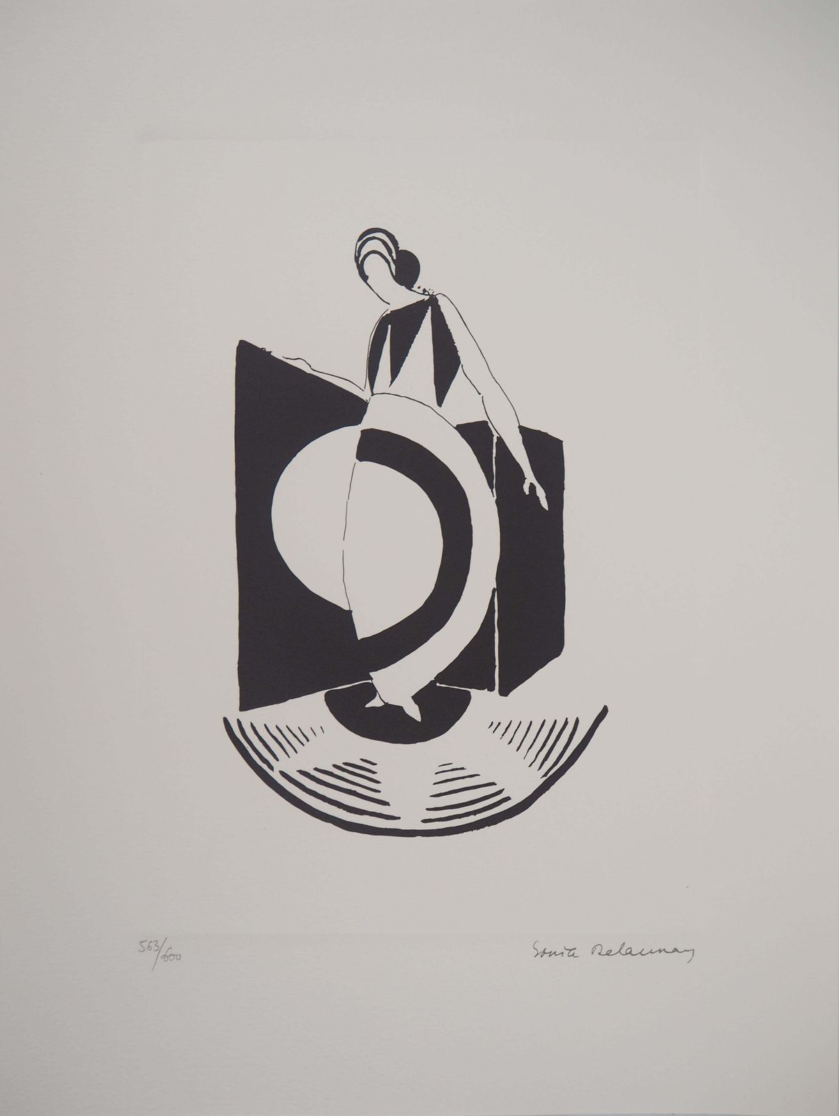 Sonia Delaunaywoman With Art Deco Dress   Lithograph (Artcurial Edition)1994 photo for sale