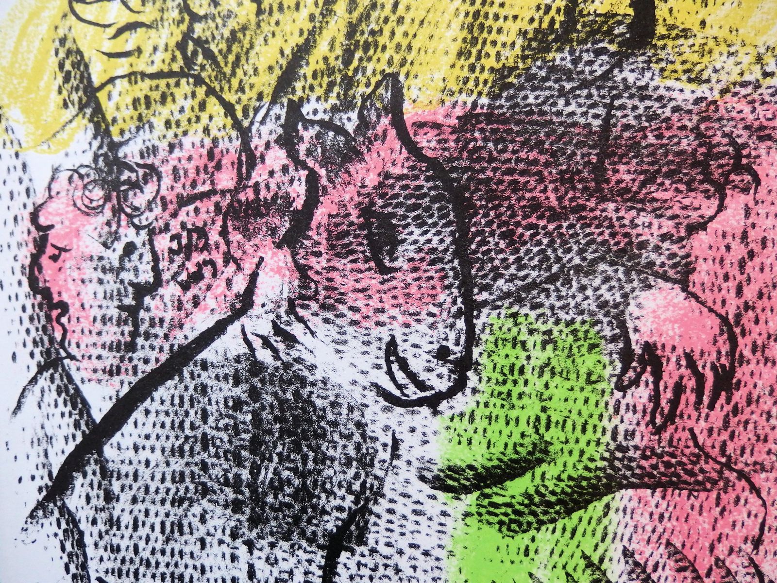 Marc Chagallcouple With A Goat   Original Stone Lithograph (Mourlot #608)   19701970 photo for sale