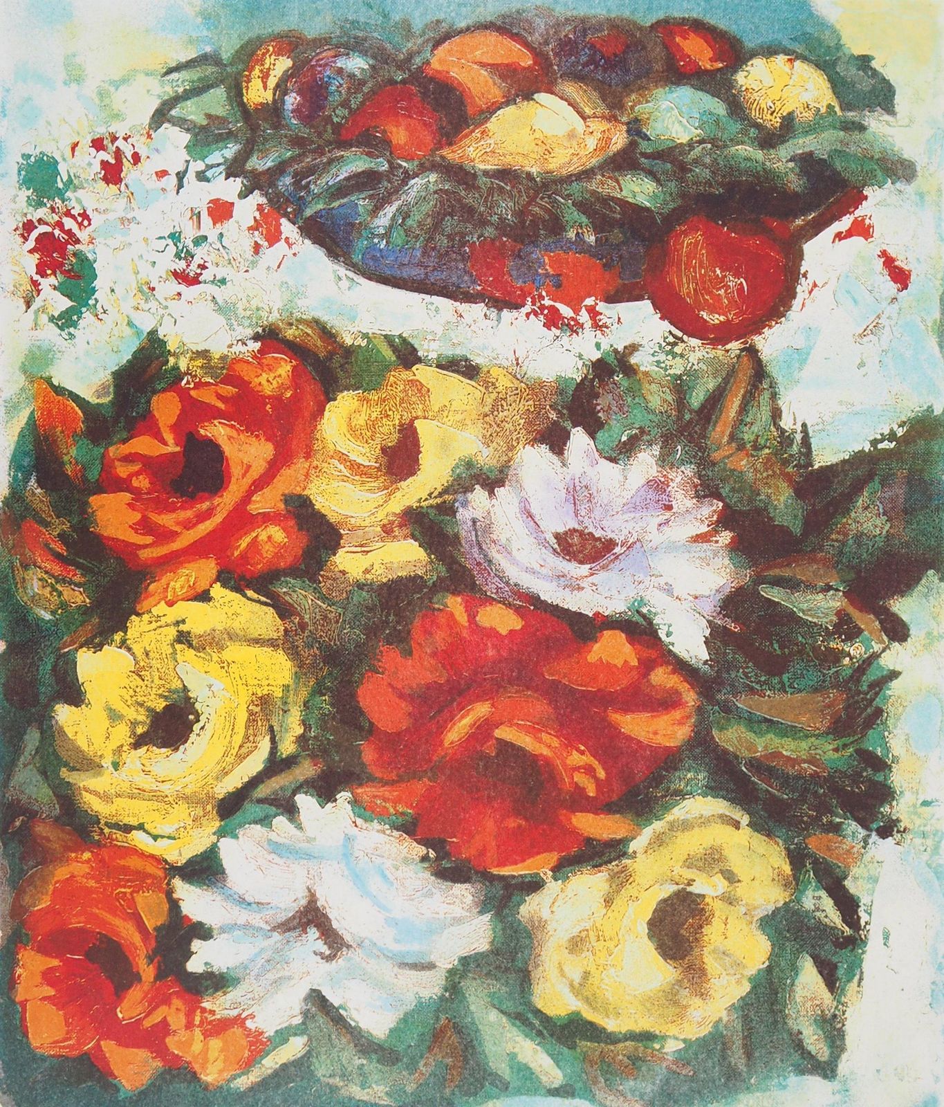 Henry Maurice D'antyflower Bouquet   Original Signed Lithograph photo Art