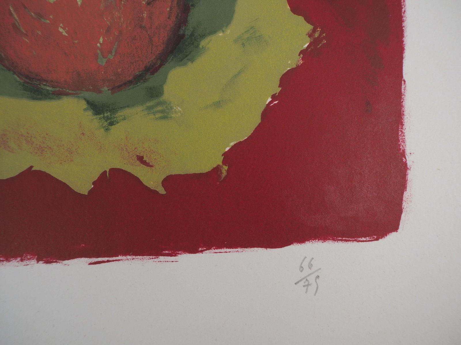 Maurice Brianchonstill Life With Pears And Grappes   Original Lithograph, Handsigned1956 photo 212.0