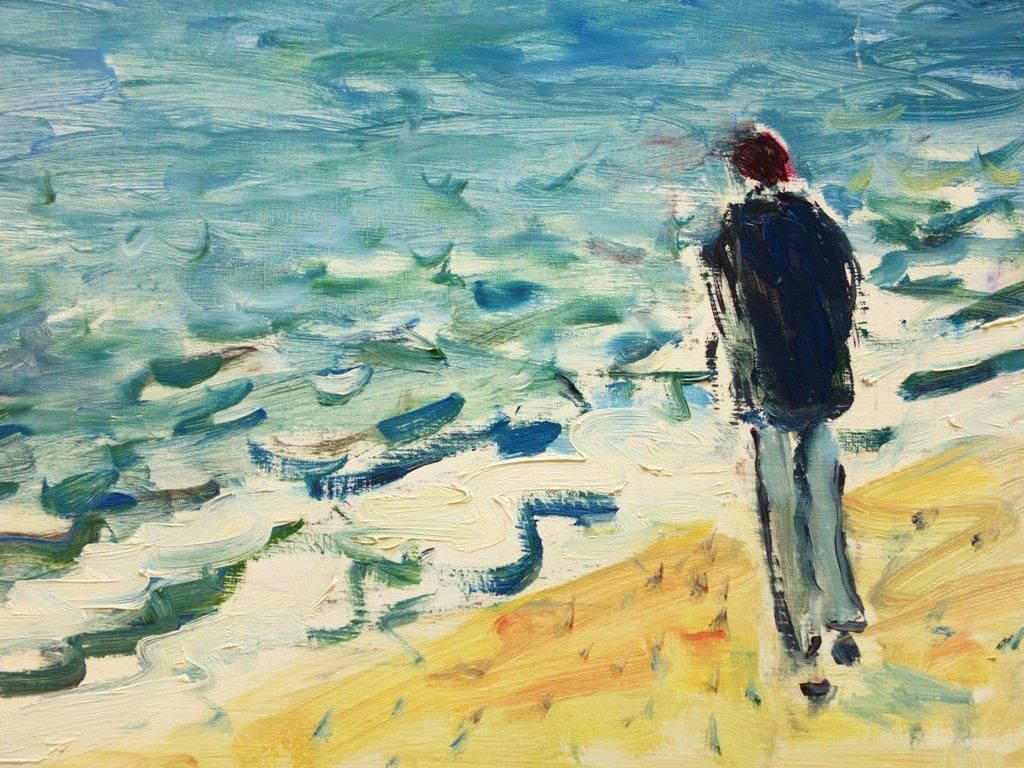 Jean Jacques Renetravel, In Front Of The Atlantic Ocean   Oil On Canvas Hansigned photo for sale