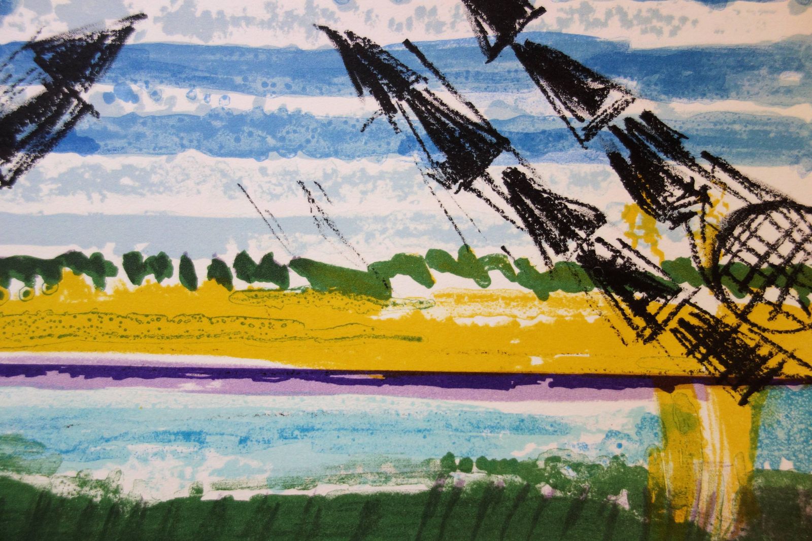 François Desnoyerthe Cranes   Original Handsigned Lithograph1965 photo Art