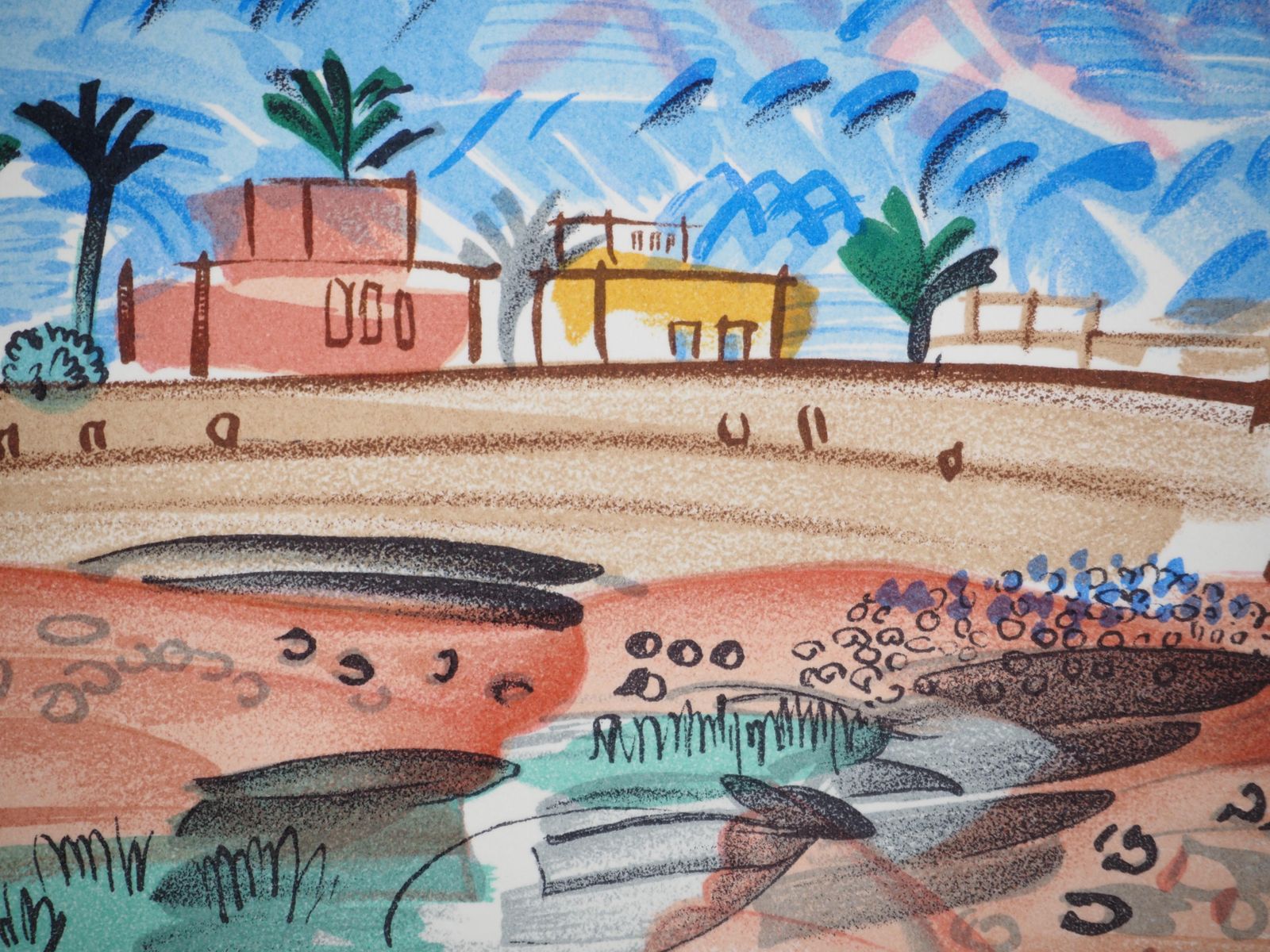 Raoul Dufylandscape In Morocco   Lithograph (Mourlot)1965 photo vinterior