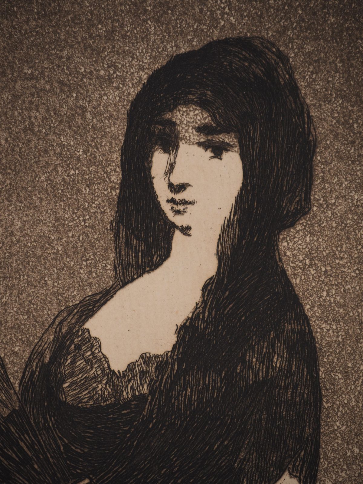 édouard Manetwoman With Mantilla   Original Etching (Guerin #51 Fisher #46)1869 photo Art