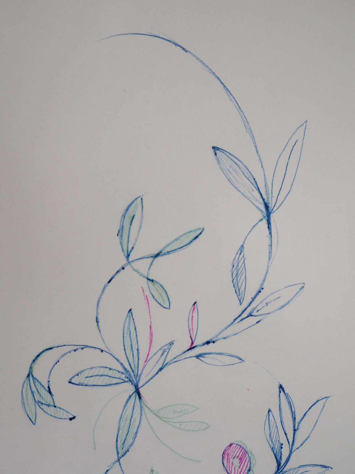 Marie Laurencin Floral Ornament   Original Ink Drawing, 19531953 photo for sale