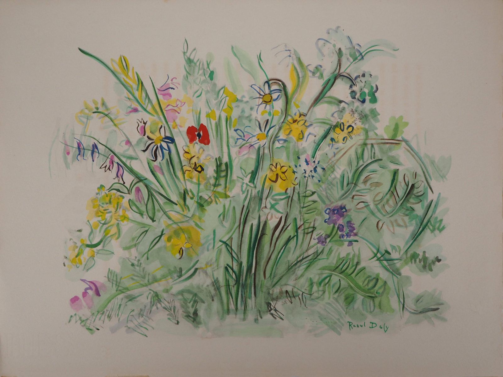 Raoul Dufysummer Garden : A Bunch Of Flowers   Original Lithograph1953
