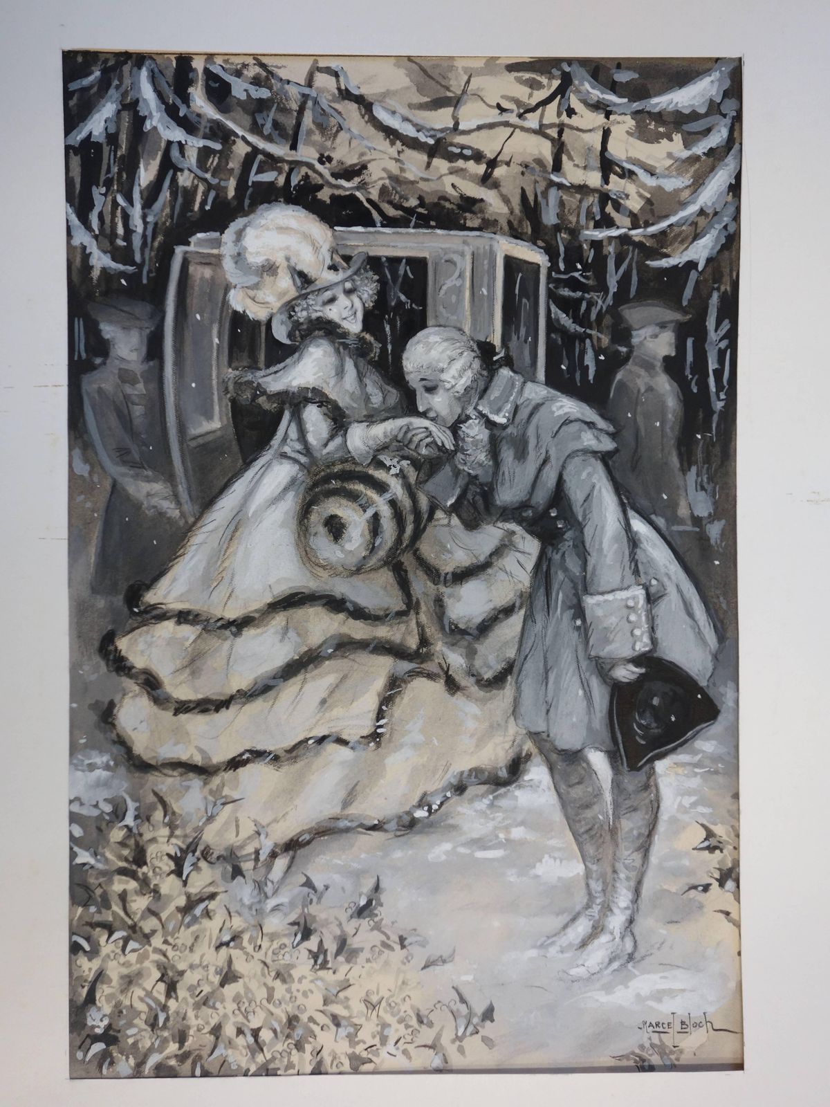 Marcel Blocha Galant Welcome   Original Handsigned Watercolor   19301930