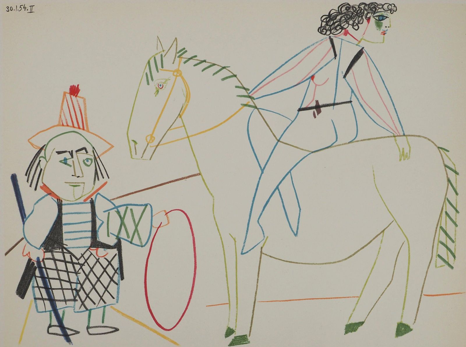 Pablo Picassothe Horse Rider And Her Valet   Lithograph (Mourlot)1954 photo furniture