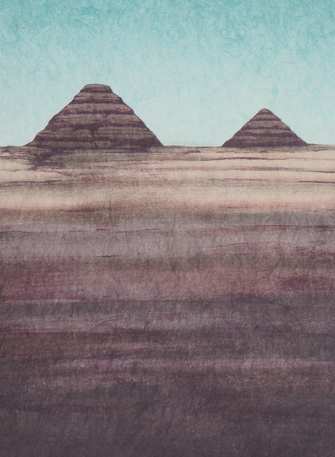 Alain Le Follegypt : The Pyramid Of Giza   Handsigned Original Lithograph photo Art