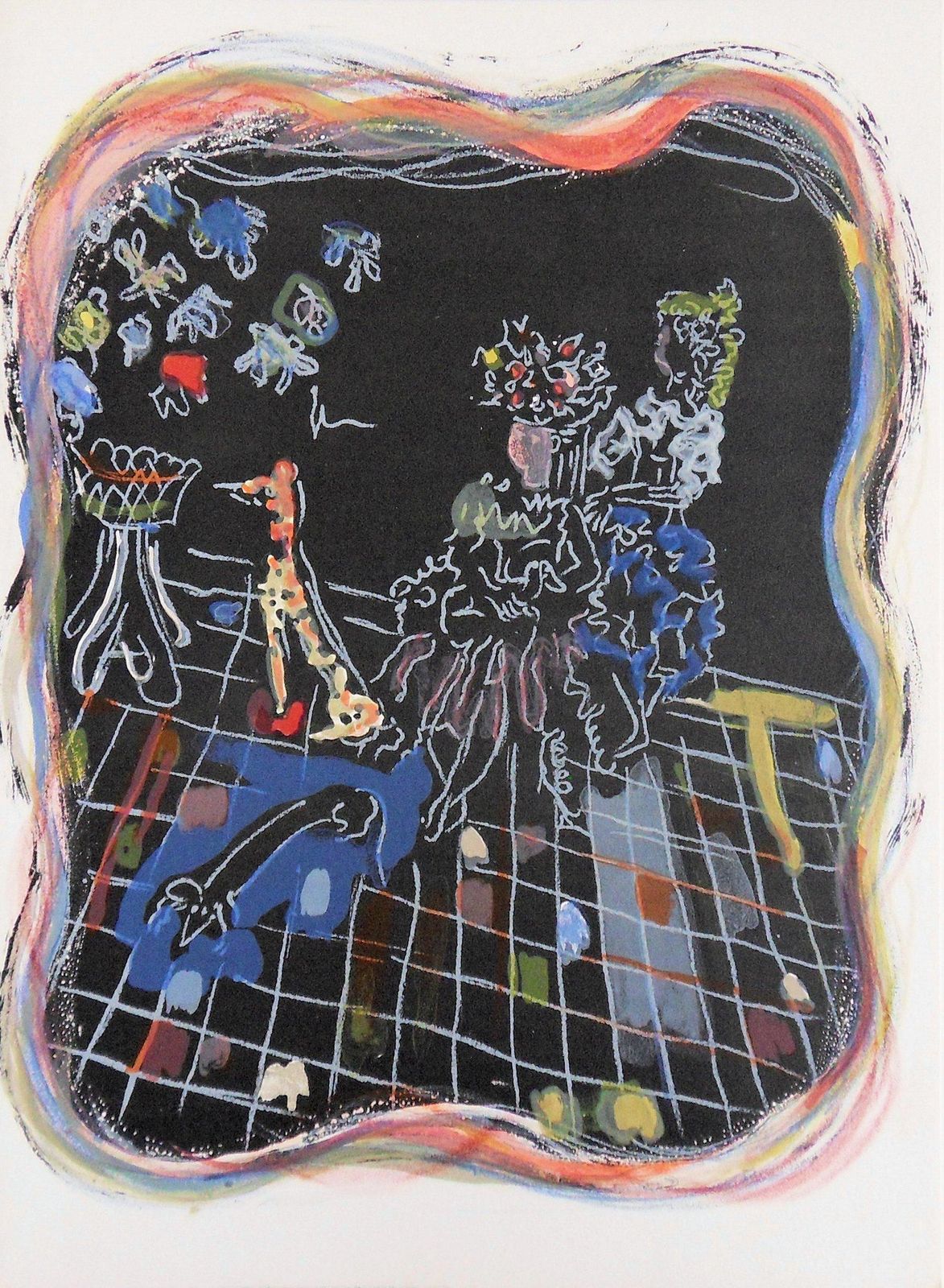 Constantin Terechkovitchtwo Women With Dogs   Stone Lithograph   Mourlot 19651965