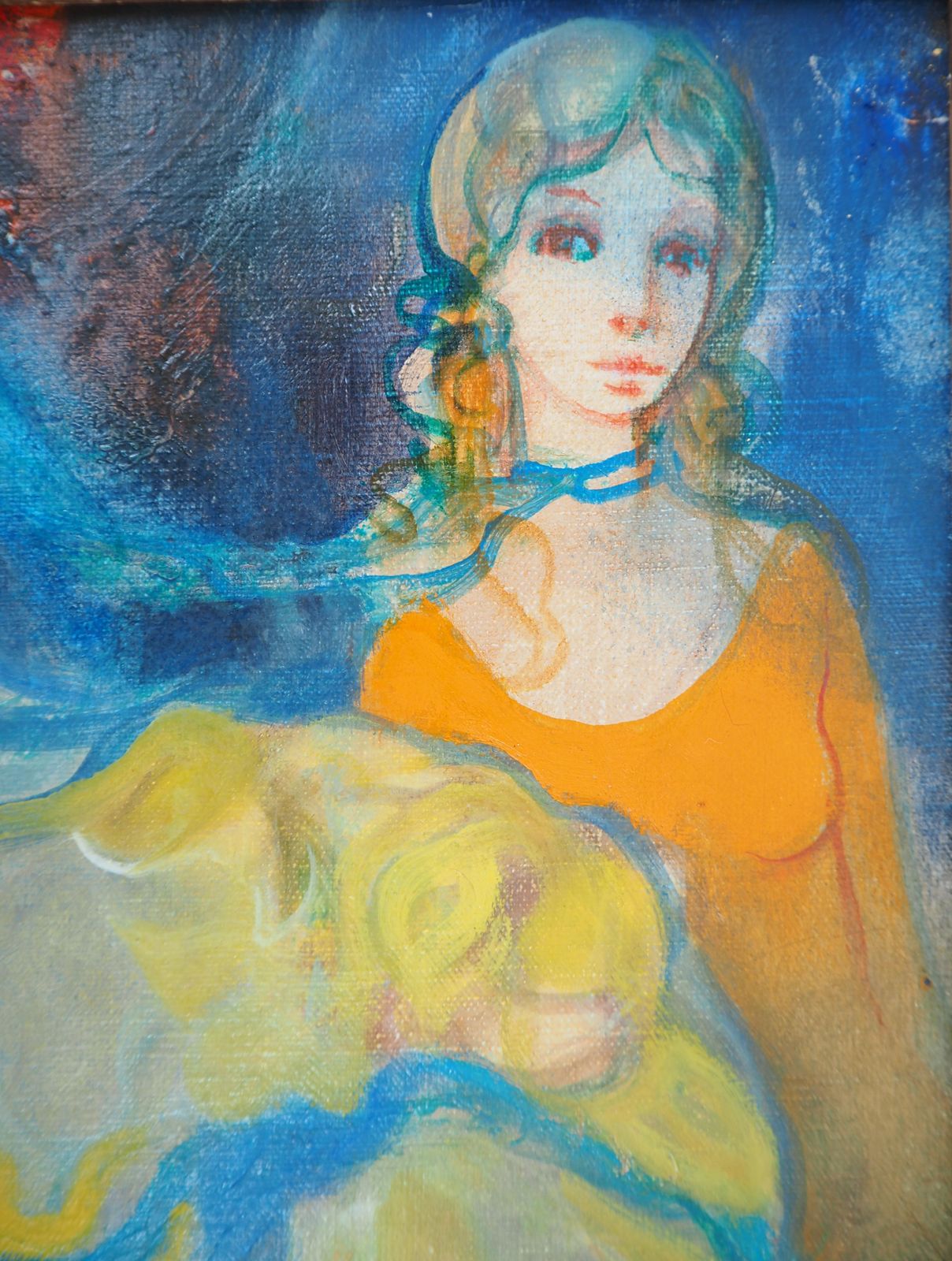Jean Baptiste Valadiegirls With Ribbons In The Hairs   Original Handsigned Oil On Canvas #Framed1975 photo vinterior