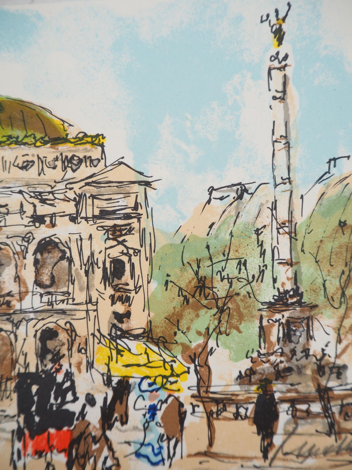 Urbain Huchetparis : Opera Square   Original Lithograph Handsigned And Numbered1980 photo Art